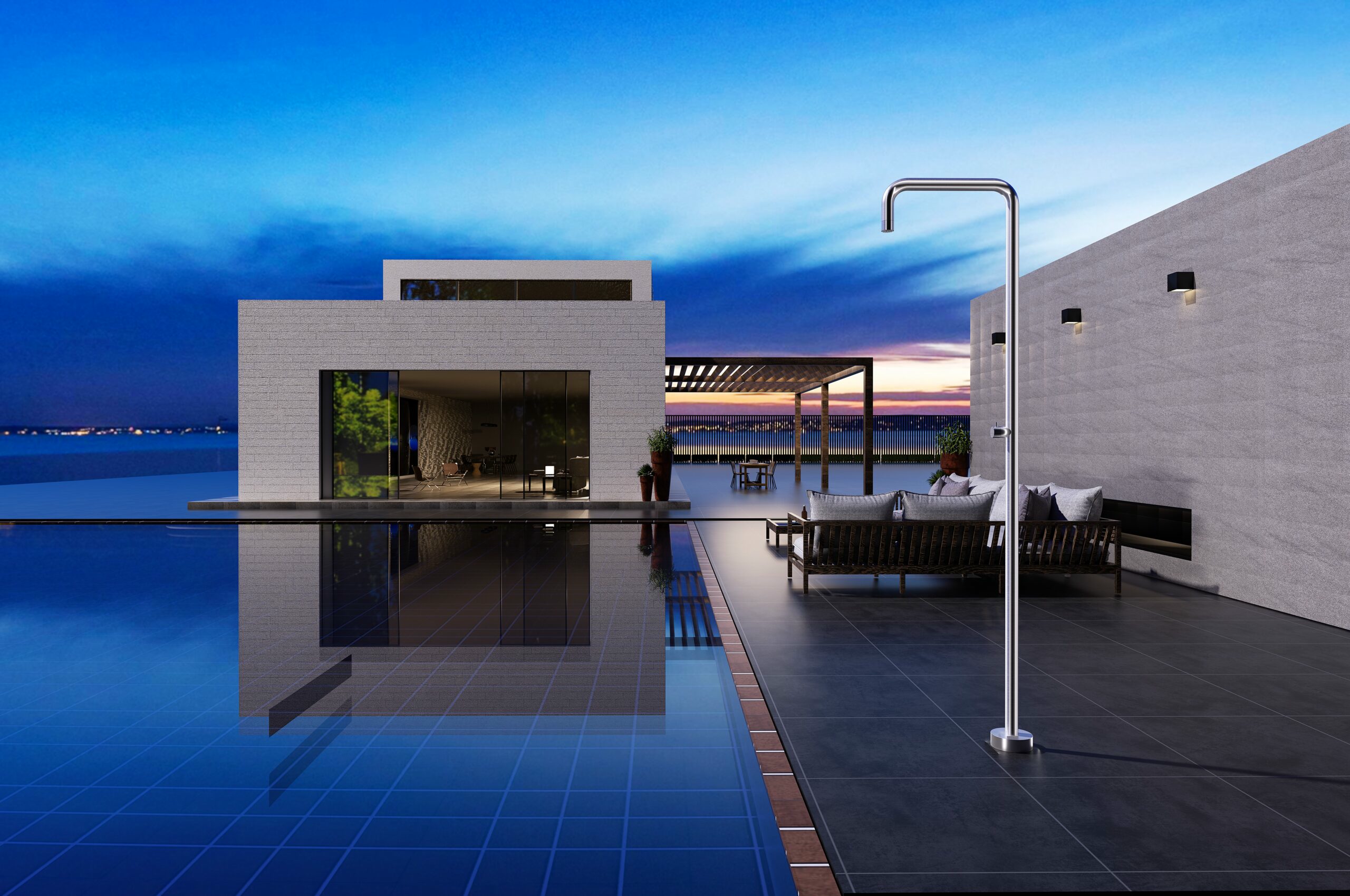 Душевая колонна напольная с краном без смешивания poolimex utah gpu010/ac stainless steel