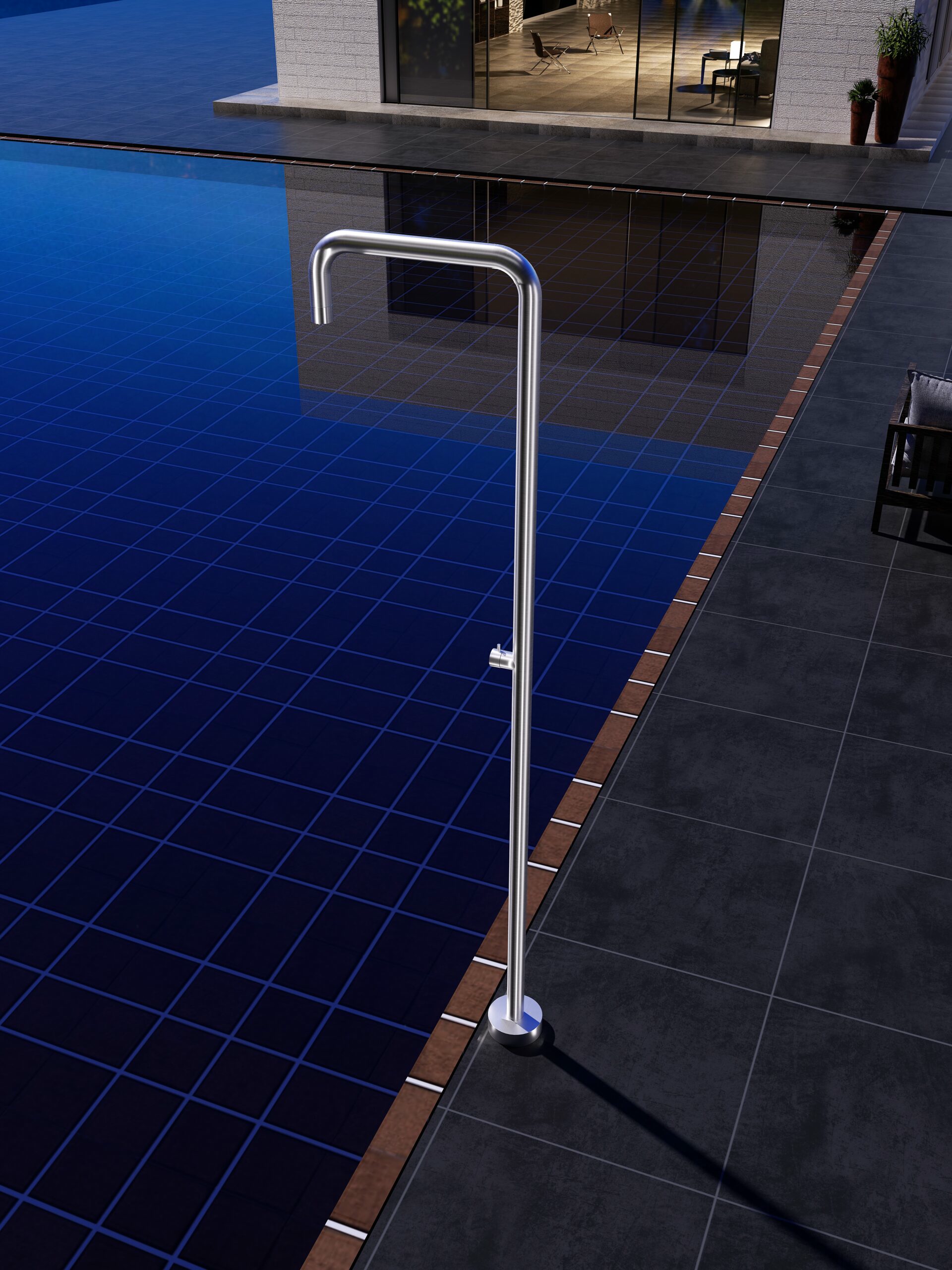 Душевая колонна напольная с краном без смешивания poolimex utah gpu010/ac stainless steel