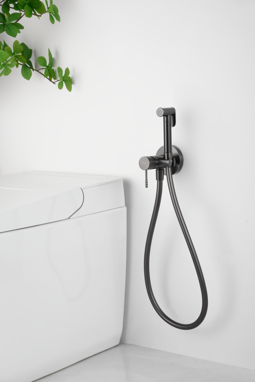 Гигиенический душ со смесителем и скрытой частью imex genova rdg053/bgm black gun metal pvd