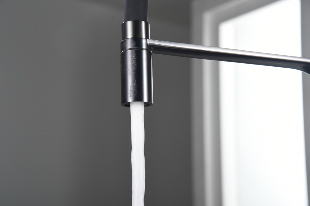 Смеситель для кухни с гибким изливом imex sena gce022/bgm black gun metal pvd