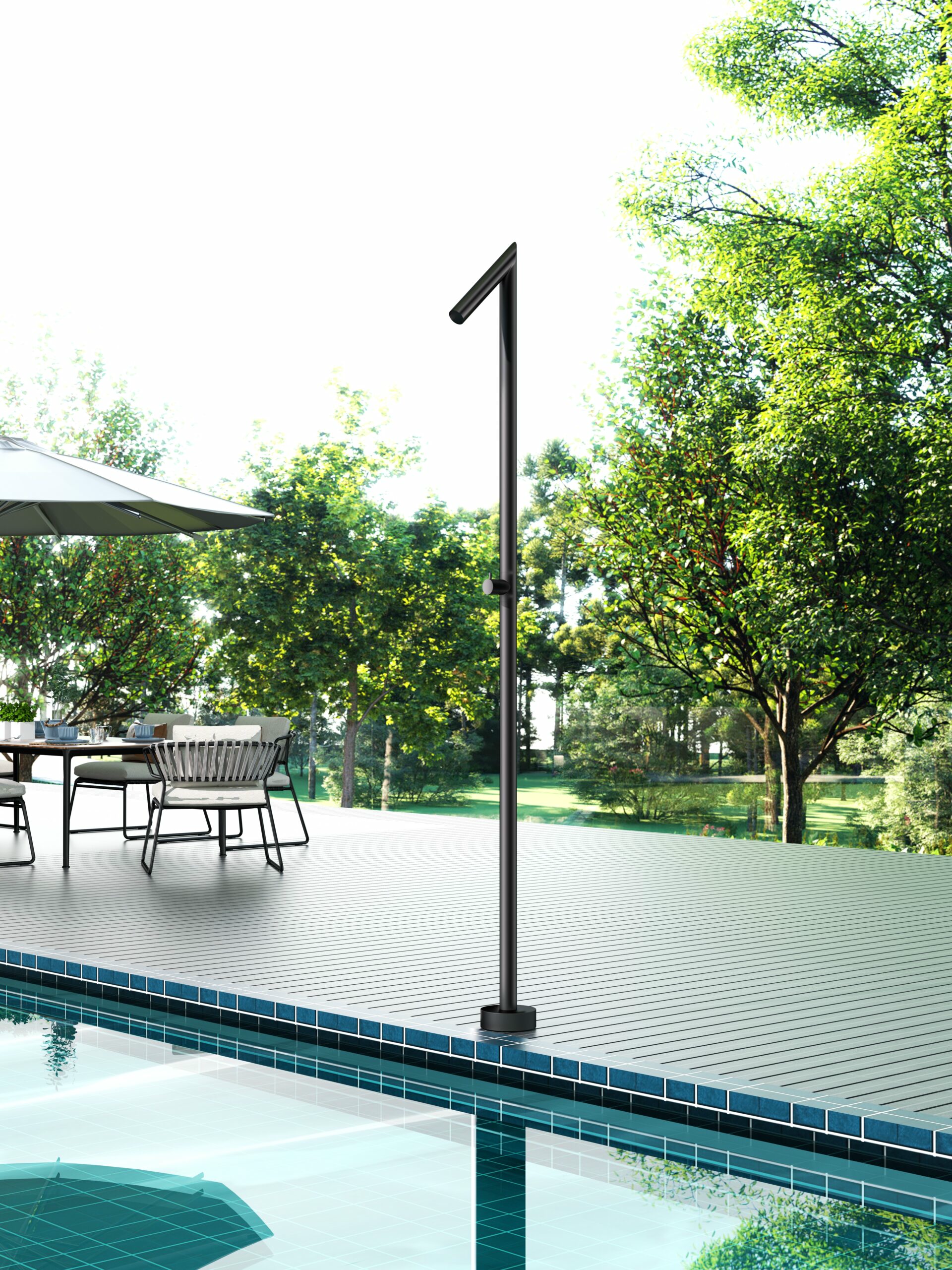 Душевая колонна напольная с краном без смешивания poolimex oklahoma gpo011/ang matt black