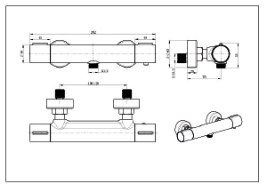 Смеситель для душа термостатический настенный с душевым набором imex kent btk017-5eco chrome