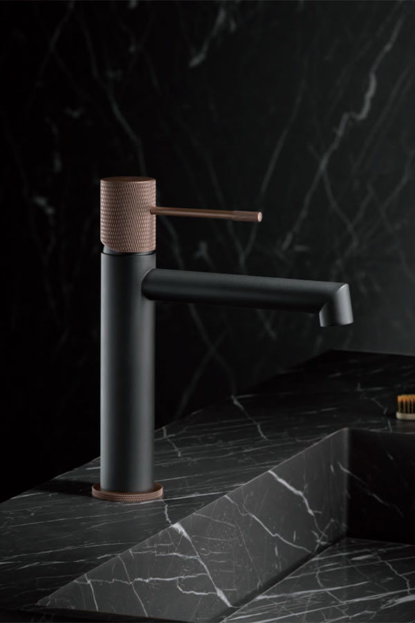 Смеситель для раковины imex line bdd038-1gc matt gray/champagne