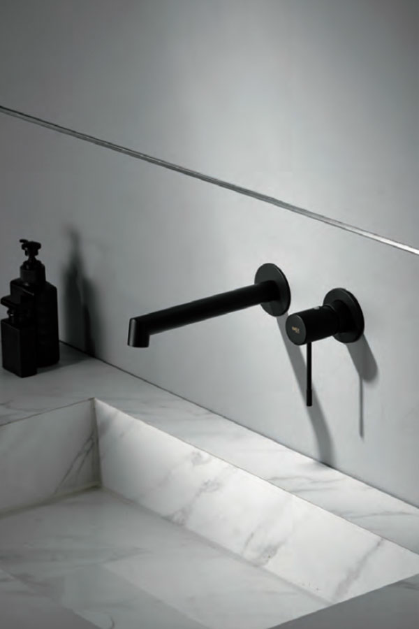 Смеситель для раковины настенный скрытая часть в комплекте imex line gld038/ng matt black