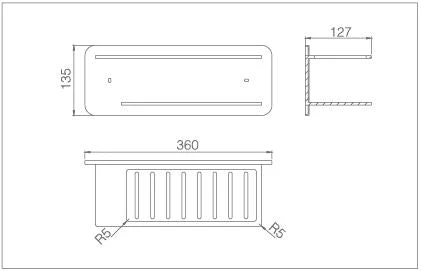 Полочка настенная 33см из нерж. стали imex iman adi011/nq brushed nickel