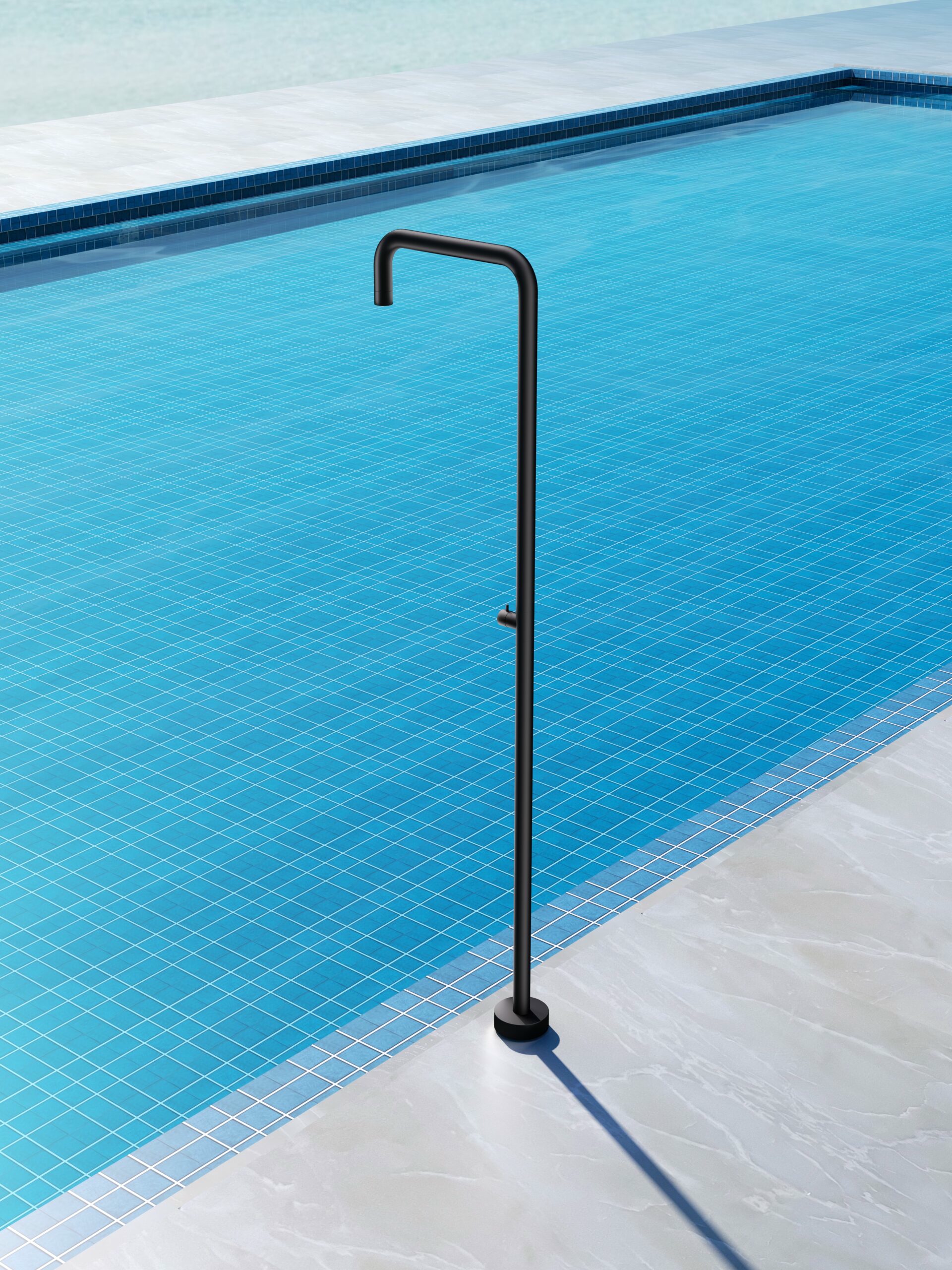 Душевая колонна напольная с краном без смешивания poolimex utah gpu010/ang matt black