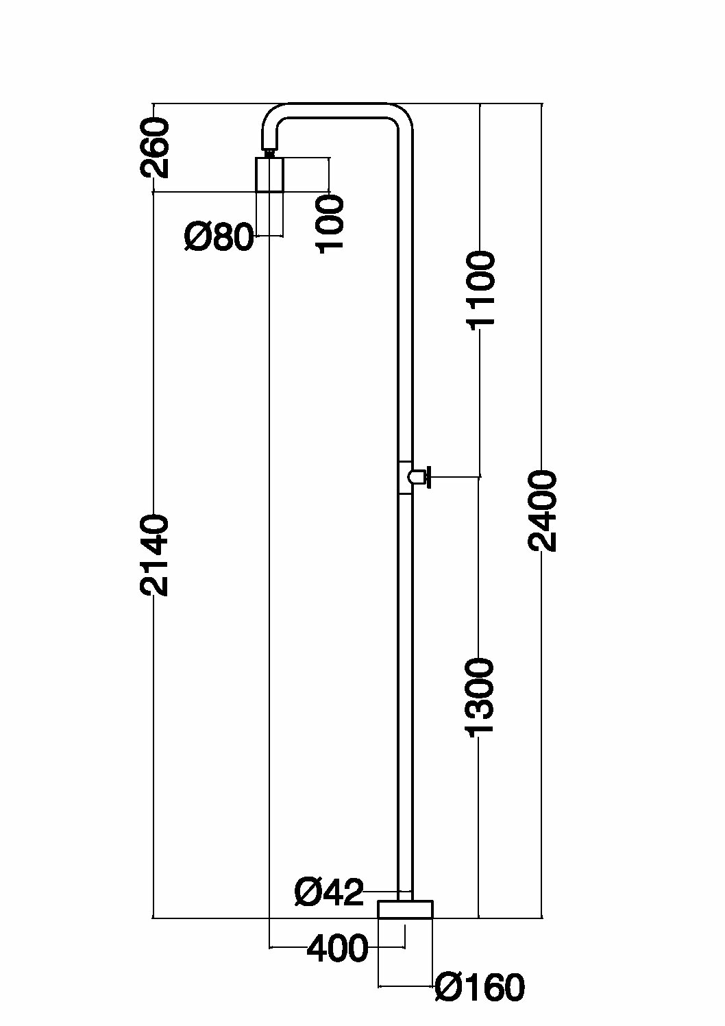 Душевая колонна напольная с краном без смешивания poolimex pool gpp001/aao azur oceano
