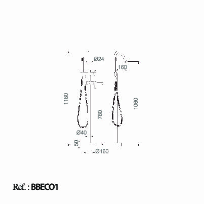 Смеситель для ванны напольный с внутренней частью imex corcega bbeco1/bgm black gun metal pvd