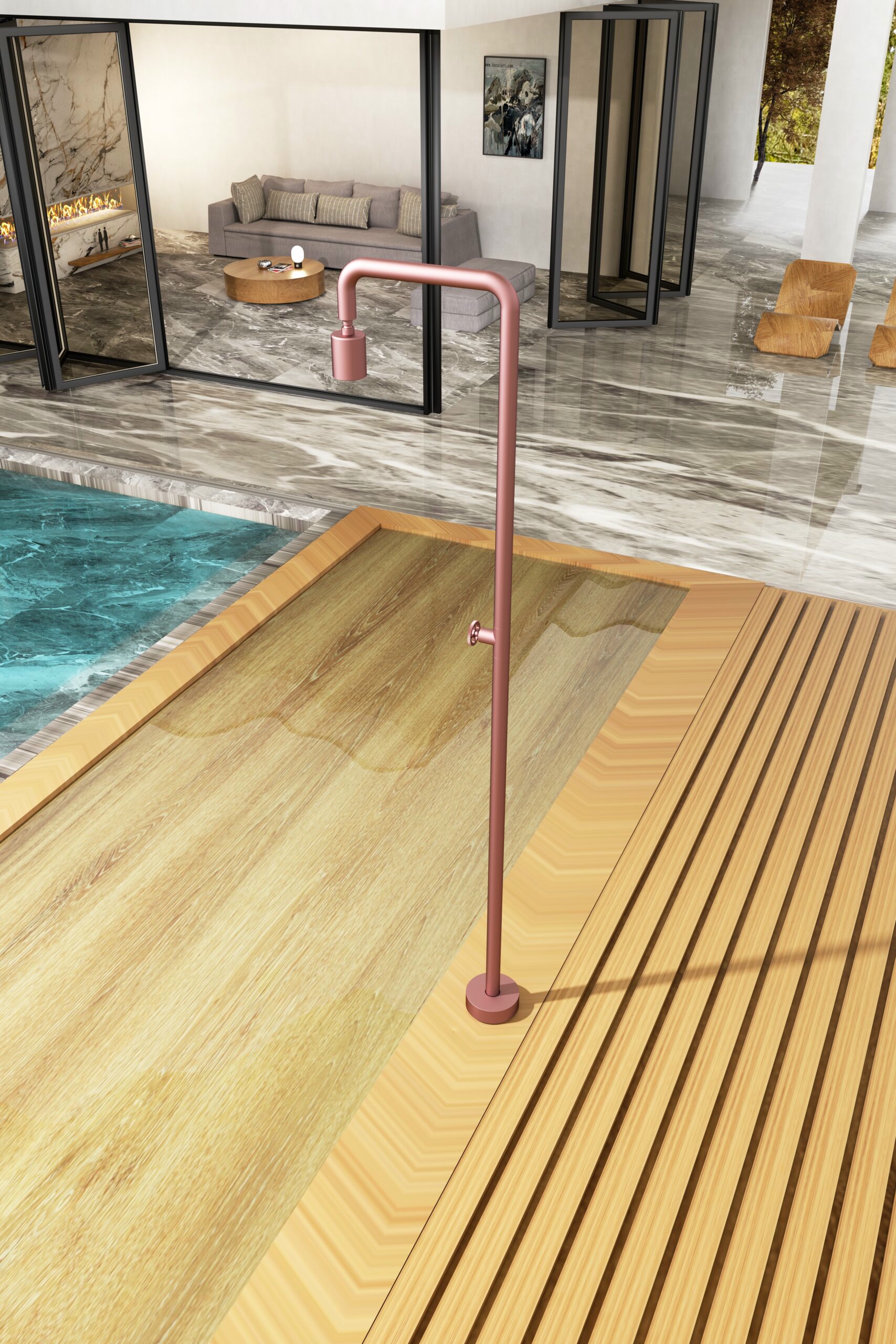 Душевая колонна напольная с краном без смешивания poolimex pool gpp001/acl rosa сoral