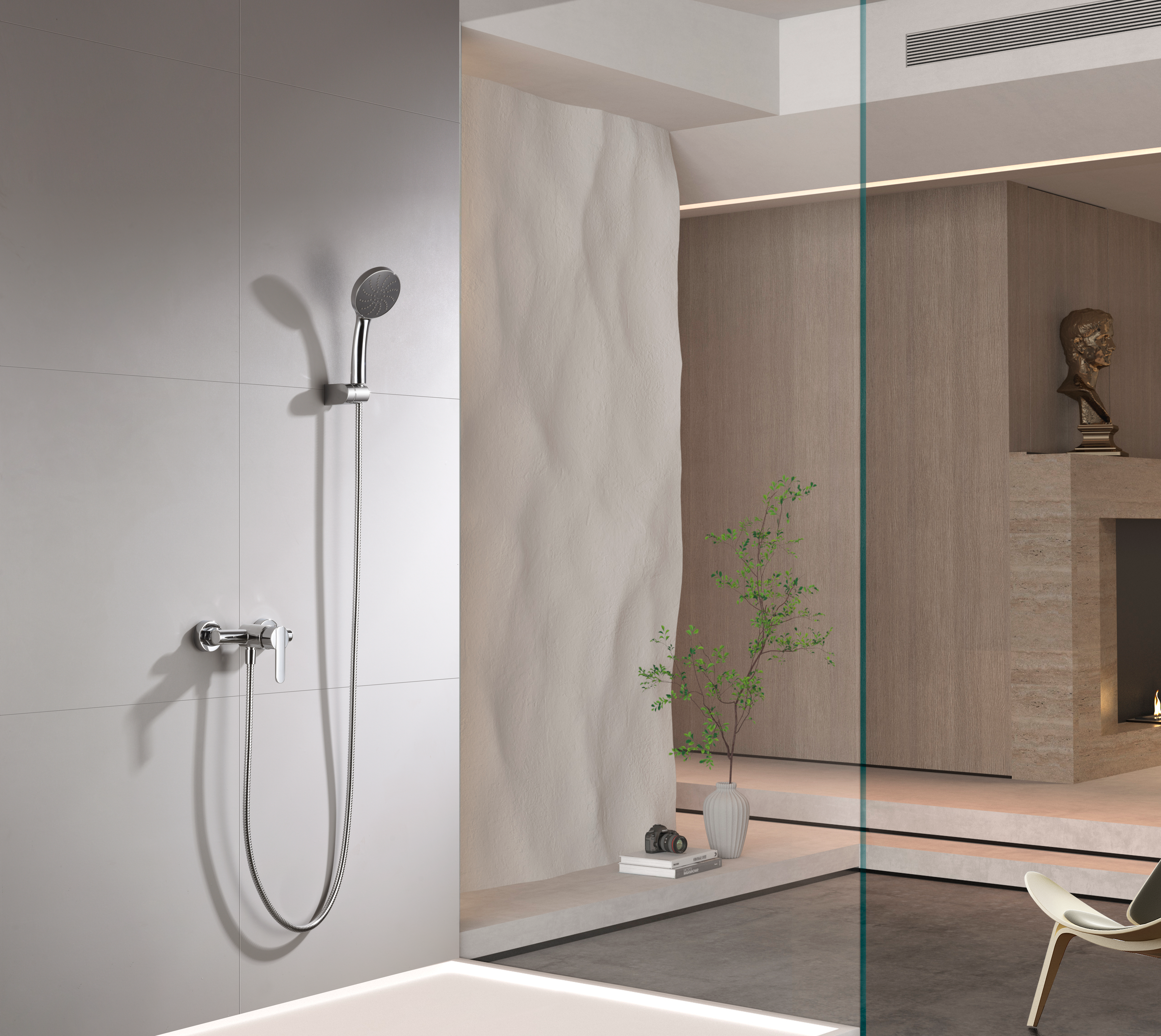 Смеситель для душа настенный с душевым набором imex roma bdr001-5 chrome