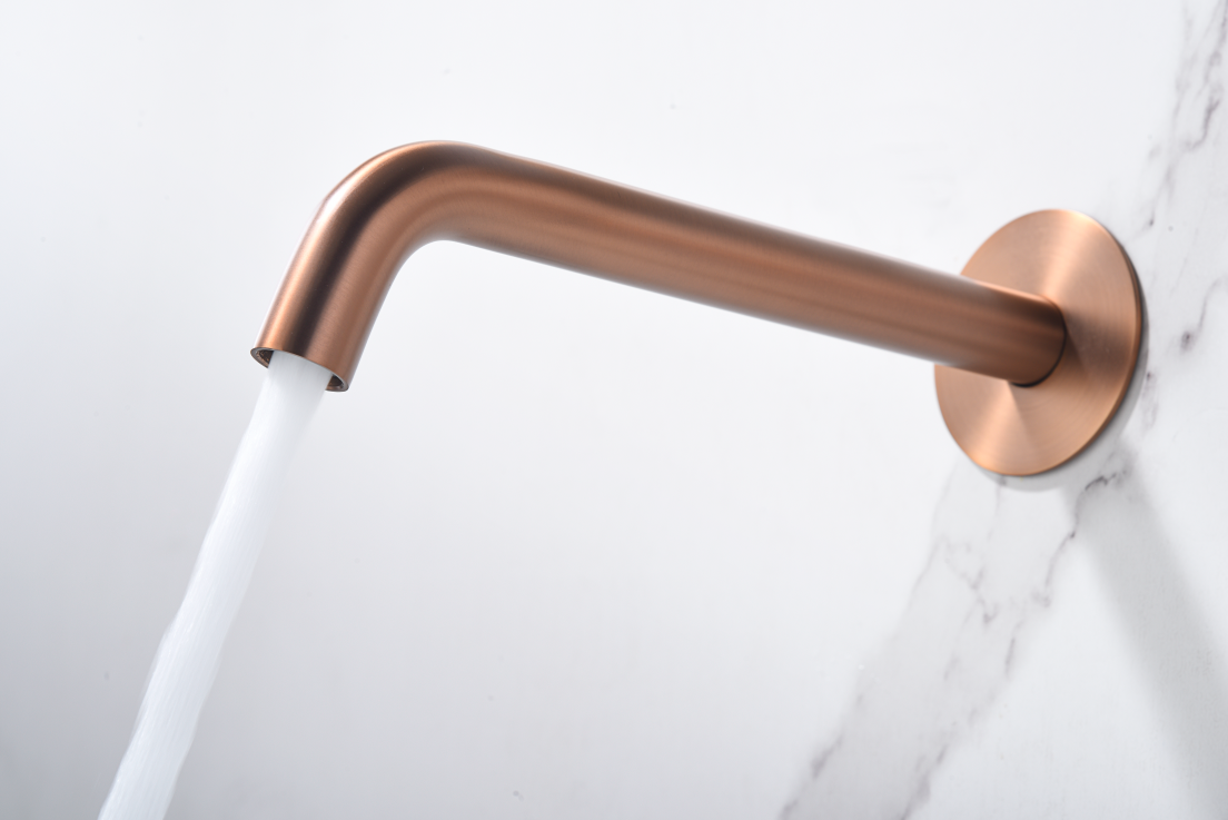 Смеситель для раковины настенный скрытая часть в комплекте imex genova glg053/orc brushed rose gold pvd