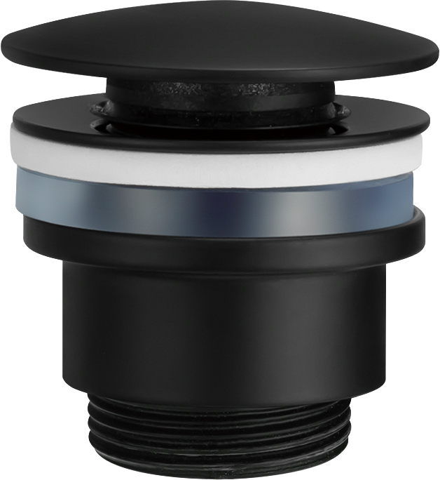 Донный клапан клик-клак ø1¼" для раковин с переливом или без imex vcc008 matt black