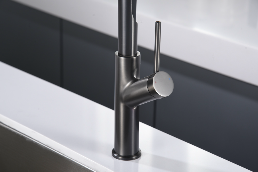 Смеситель для кухни с гибким изливом imex sena gce022/bgm black gun metal pvd