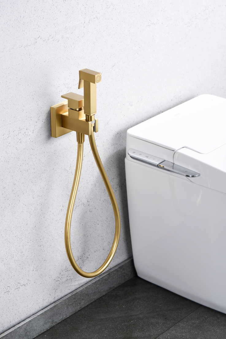 Гигиенический душ со смесителем и скрытой частью imex irlanda rdm003/oc brushed gold pvd