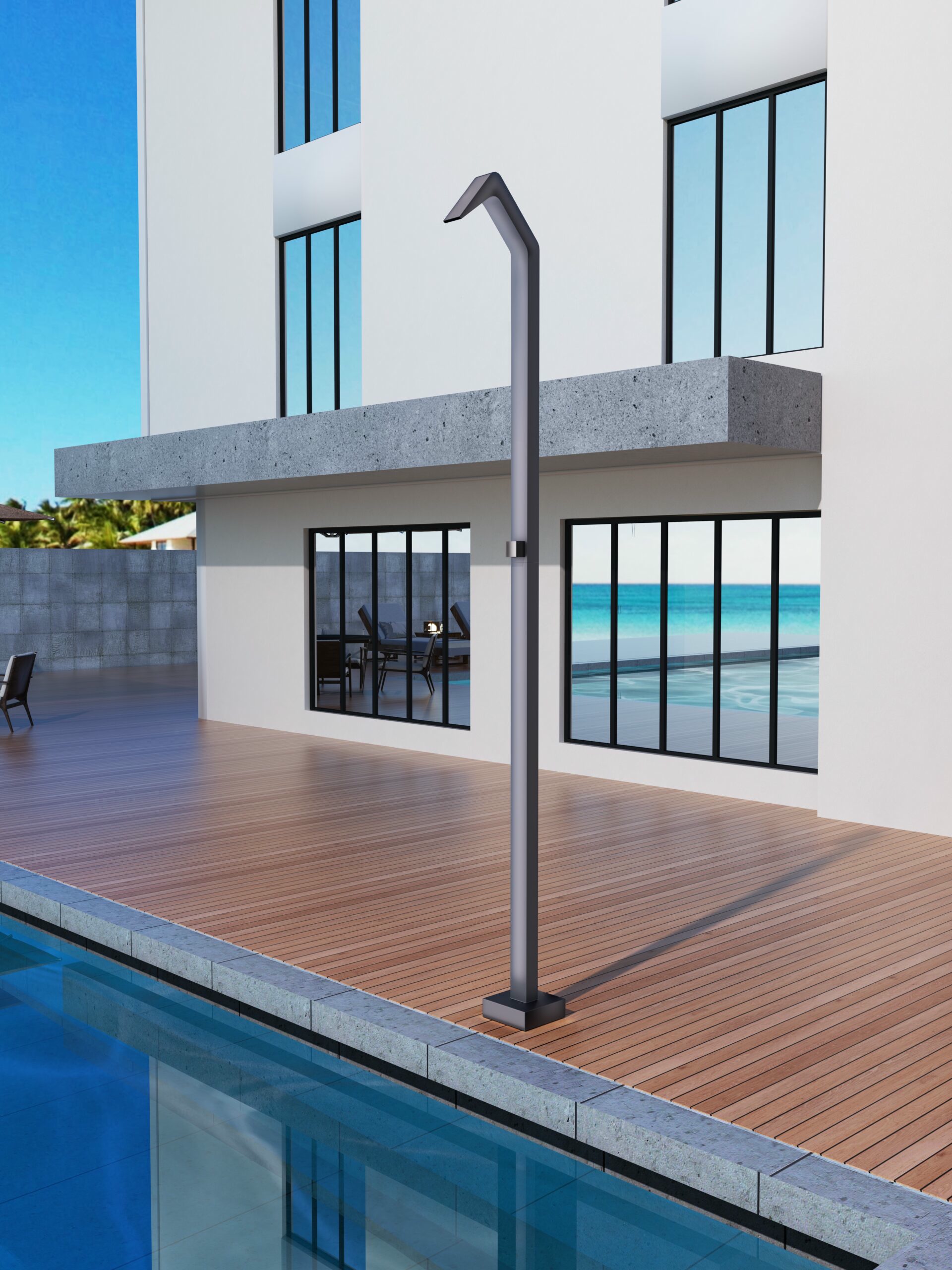 Душевая колонна напольная каскадный душ с краном без смешивания poolimex niagara gpn013/agcb gris cobalto