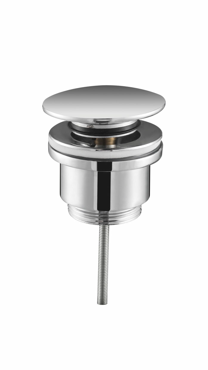 Донный клапан клик-клак ø1¼" для раковин с переливом или без imex vcc012 brushed nickel