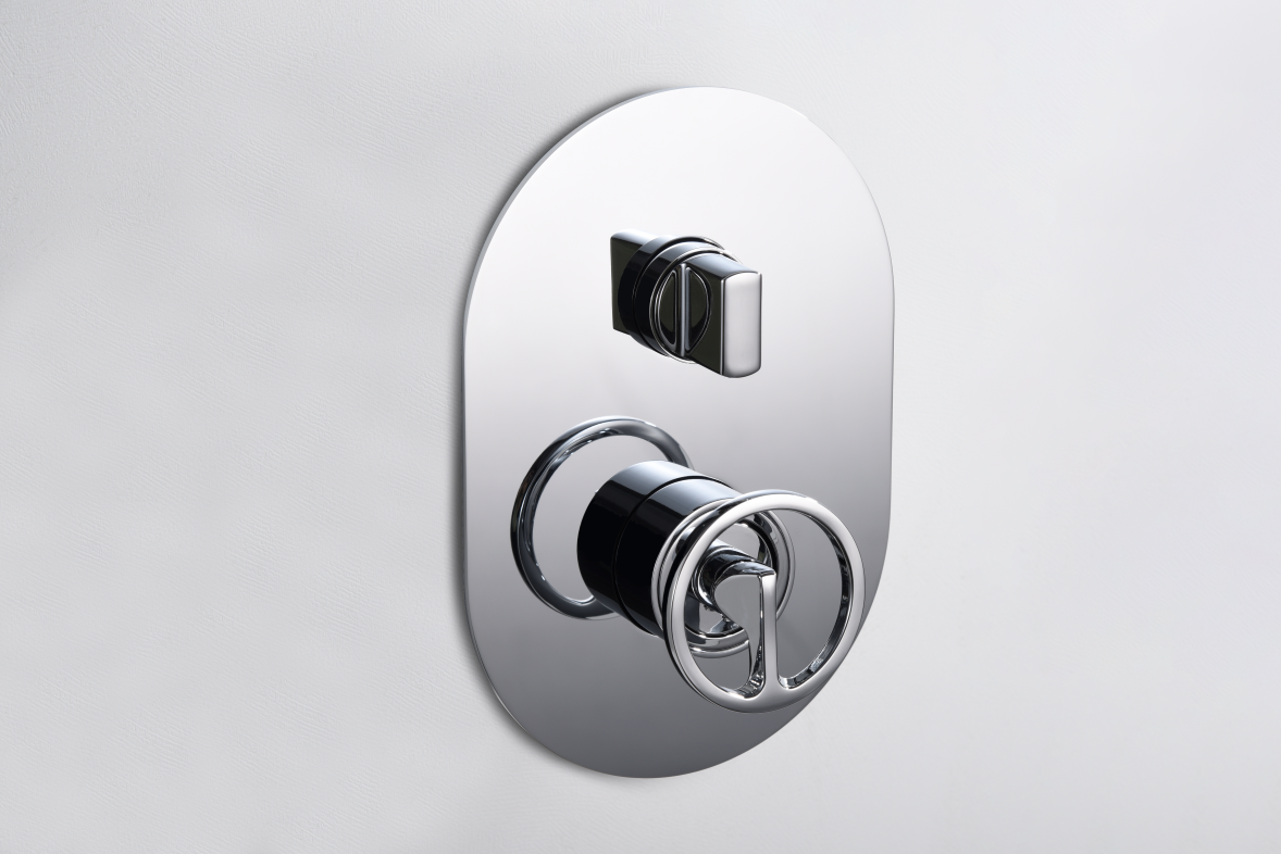 Смеситель для душа скрытого монтажа готовый комплект верхний душ ø25cм imex olimpo gpc033 chrome