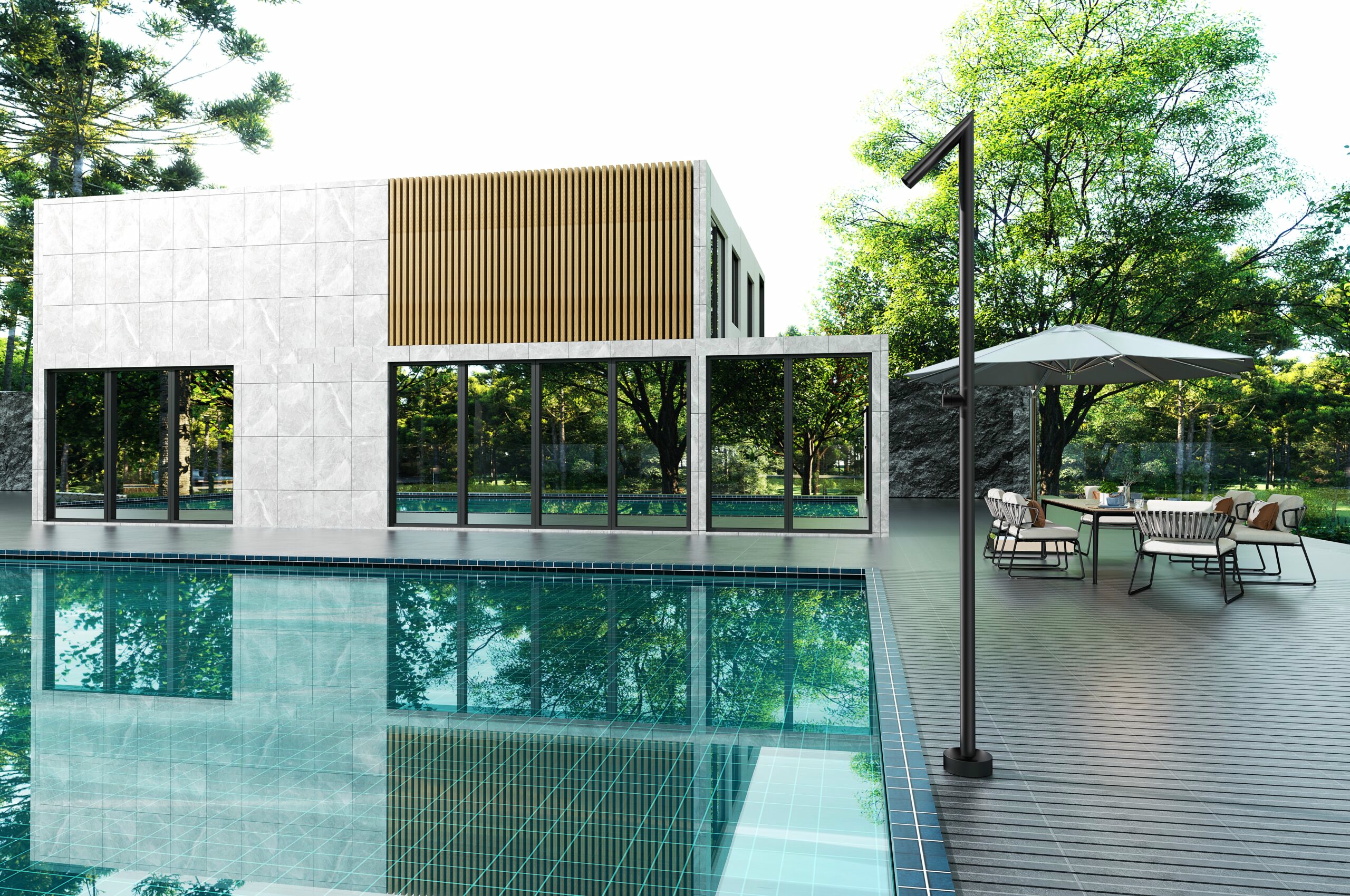 Душевая колонна напольная с краном без смешивания poolimex oklahoma gpo011/ang matt black