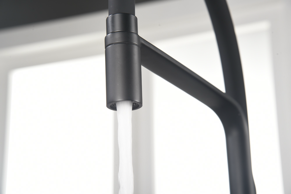 Смеситель для кухни с гибким изливом imex sena gce022/ng matt black