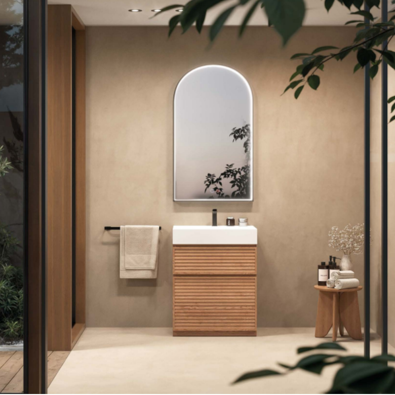 Зеркало ROMA с подсветкой по периметру, матово-черное - Ledimex