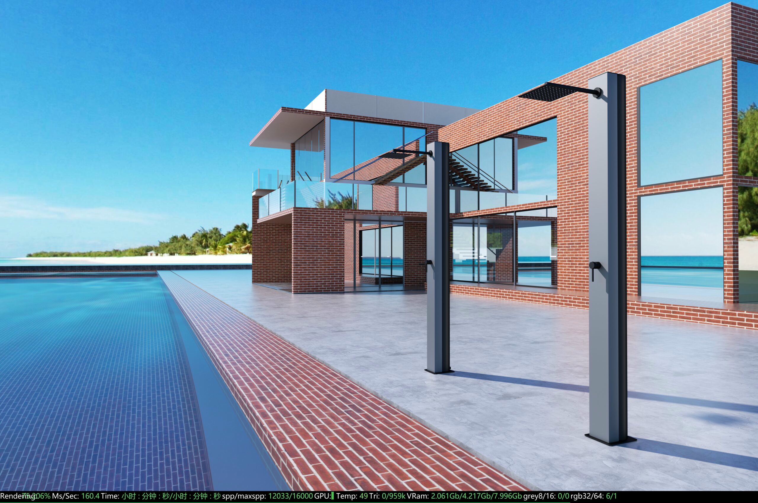 Душевая колонна напольная со смесителем poolimex phoenix gpp015/agcb gris cobalto