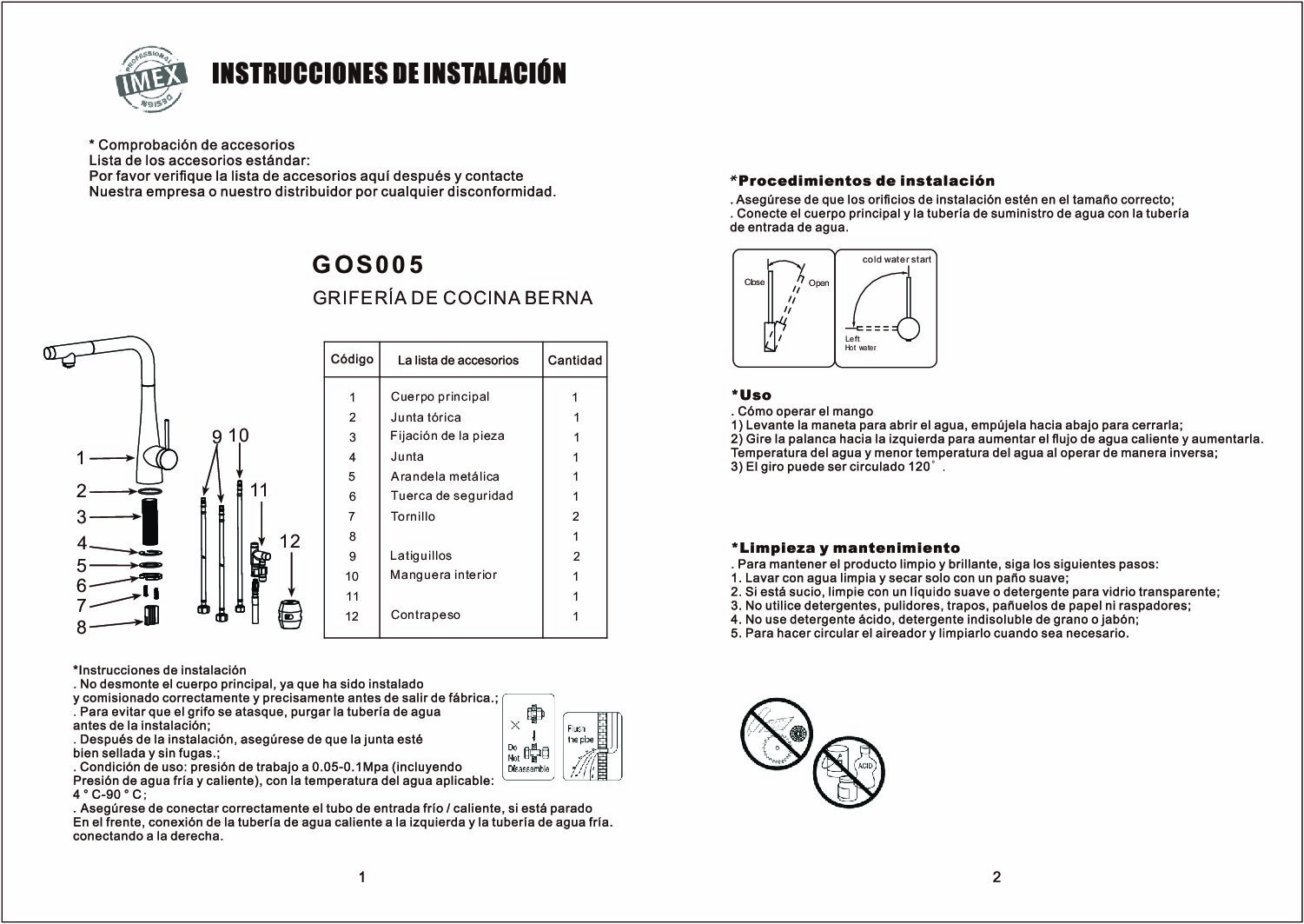 Смеситель для кухни с подключением к фильтру imex split gos005 chrome