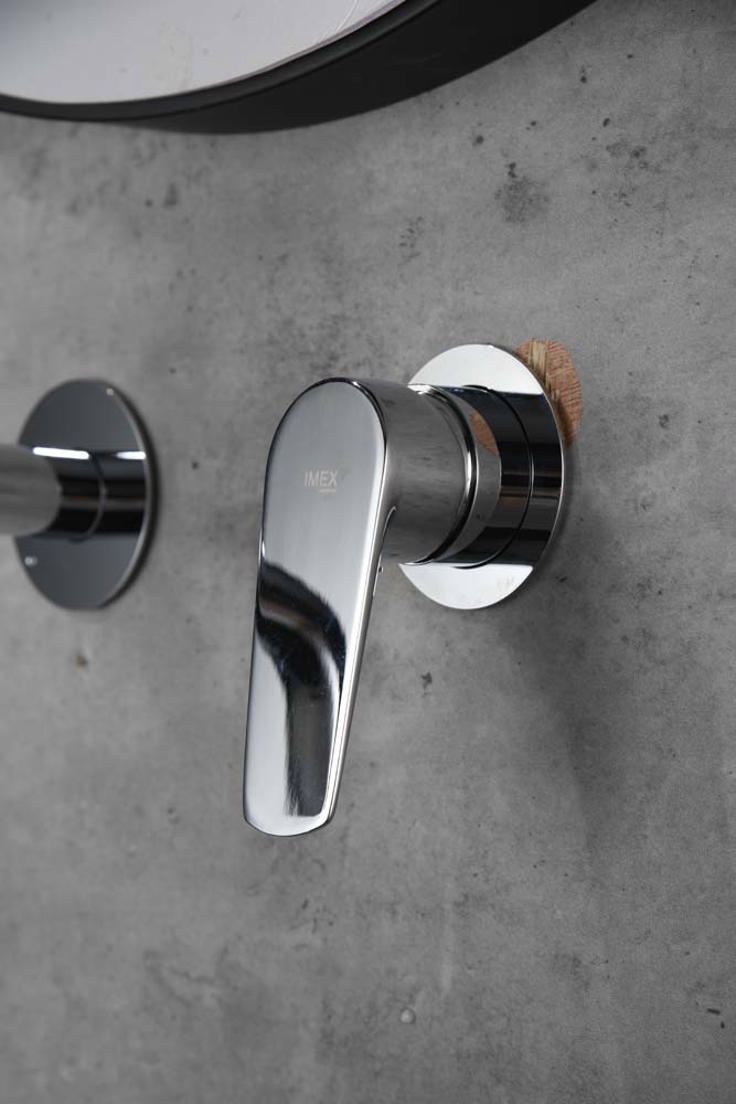 Смеситель для раковины настенный скрытая часть в комплекте imex belgica glz044 chrome