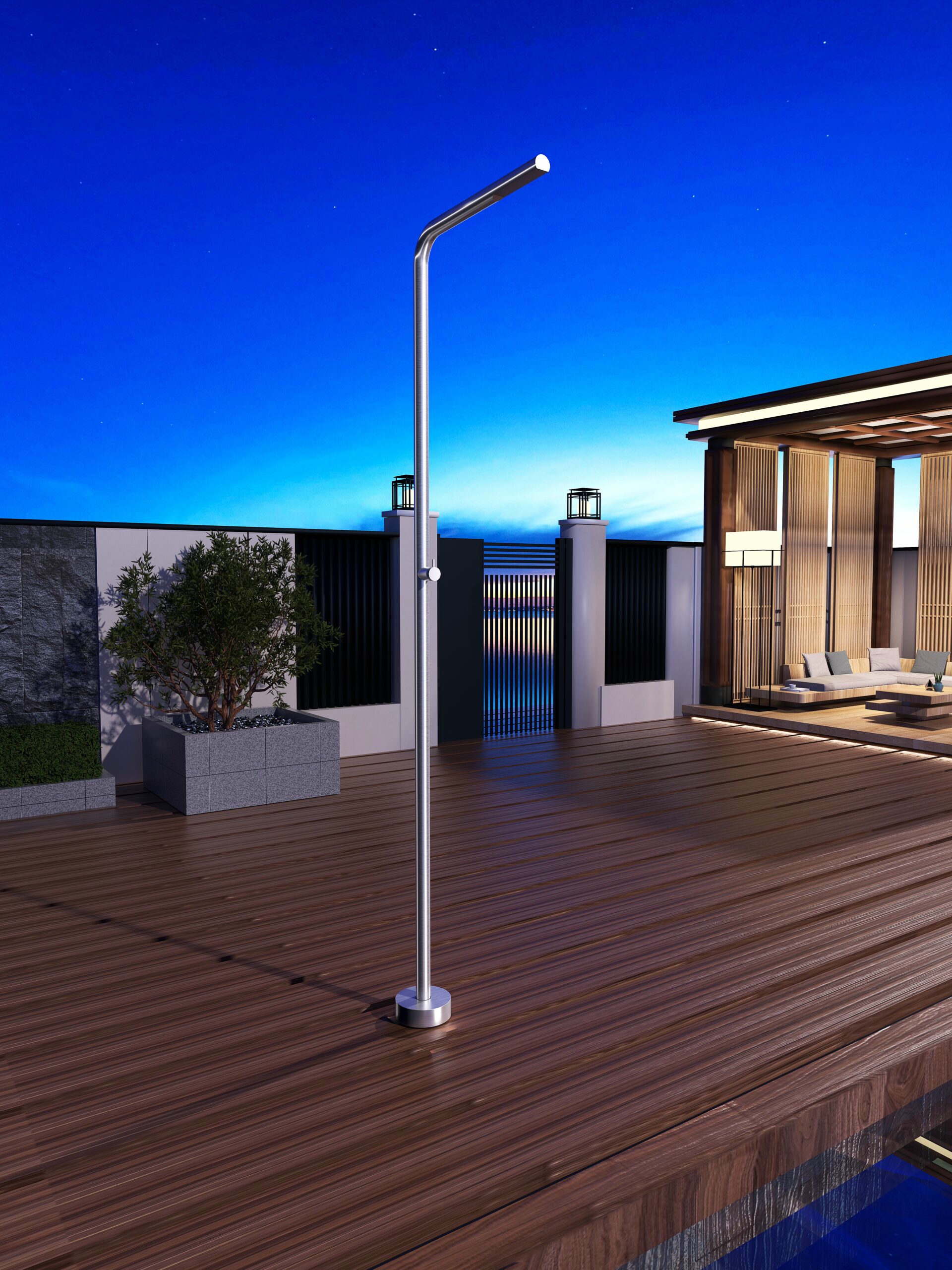 Душевая колонна напольная с краном без смешивания poolimex texas gpt005/ac stainless steel