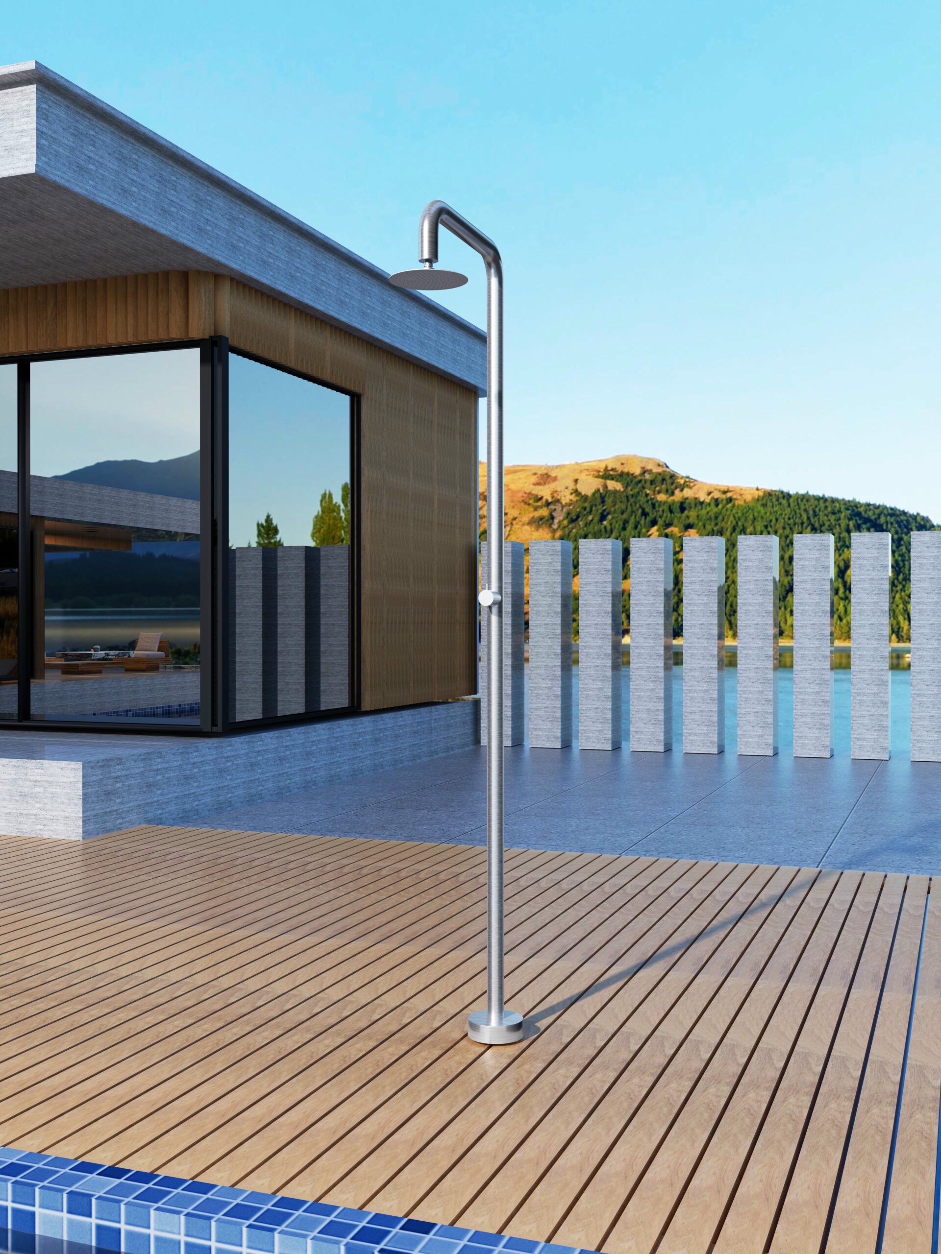 Душевая колонна напольная с краном без смешивания poolimex oregon gpo006/ac stainless steel