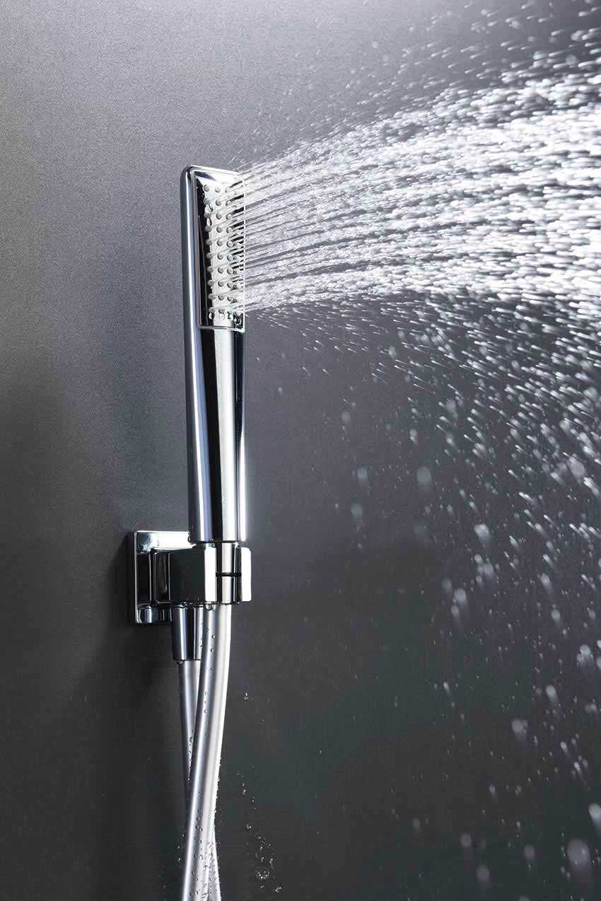 Смеситель для душа термостатический скрытого монтажа готовый комплект верхний душ 20x30см imex hidra gph035 chrome