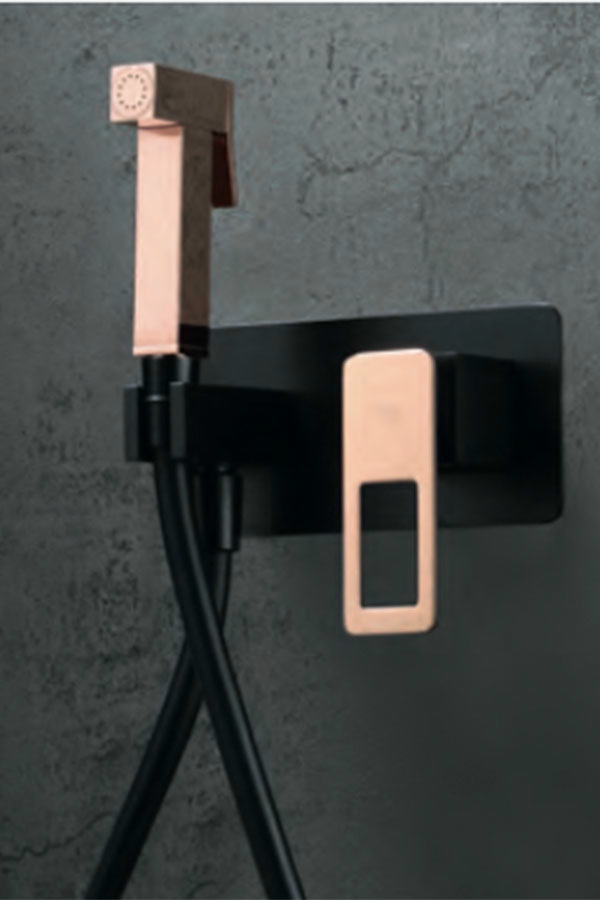 Гигиенический душ со смесителем и скрытой частью imex suecia bdc032-5nor black/rose gold
