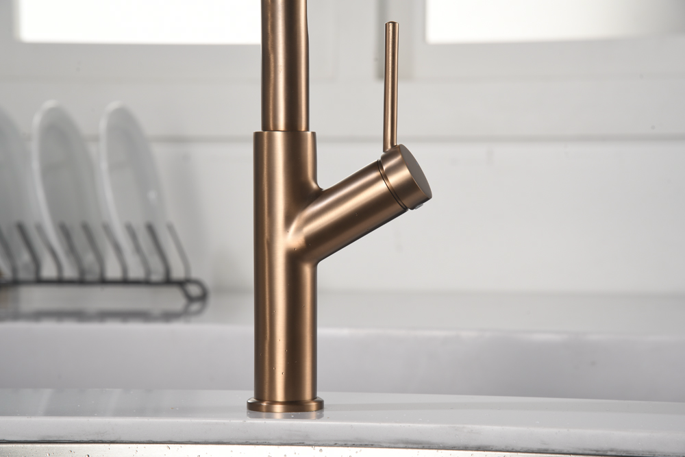 Смеситель для кухни с гибким изливом imex sena gce022/orc brushed rose gold pvd