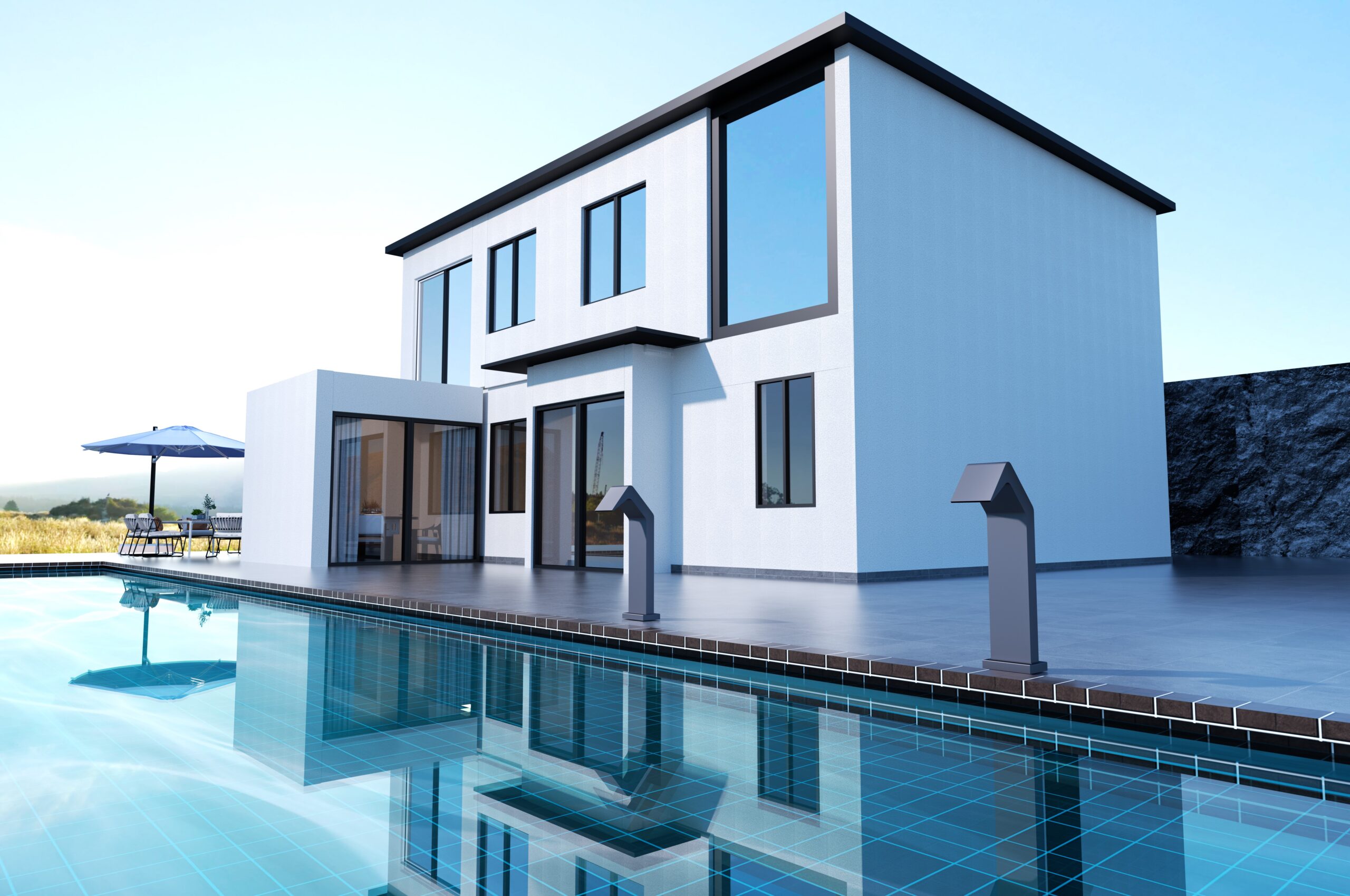 Садовая душевая колонна NIAGARA для бассейна, нержавеющая сталь S316, кобальтово-серый - CPN002-AGCB