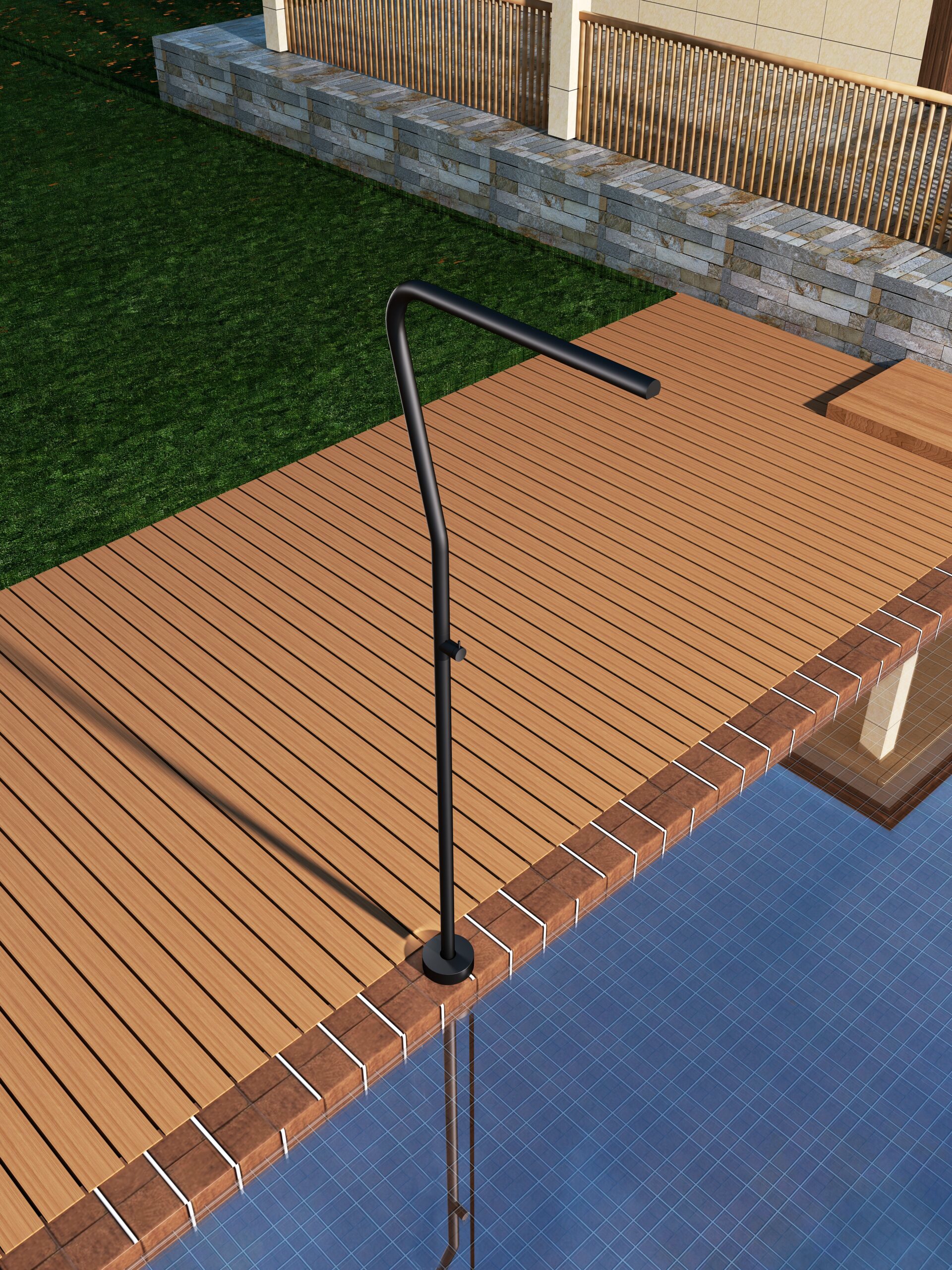 Душевая колонна напольная с краном без смешивания poolimex nevada gpn009/ang matt black