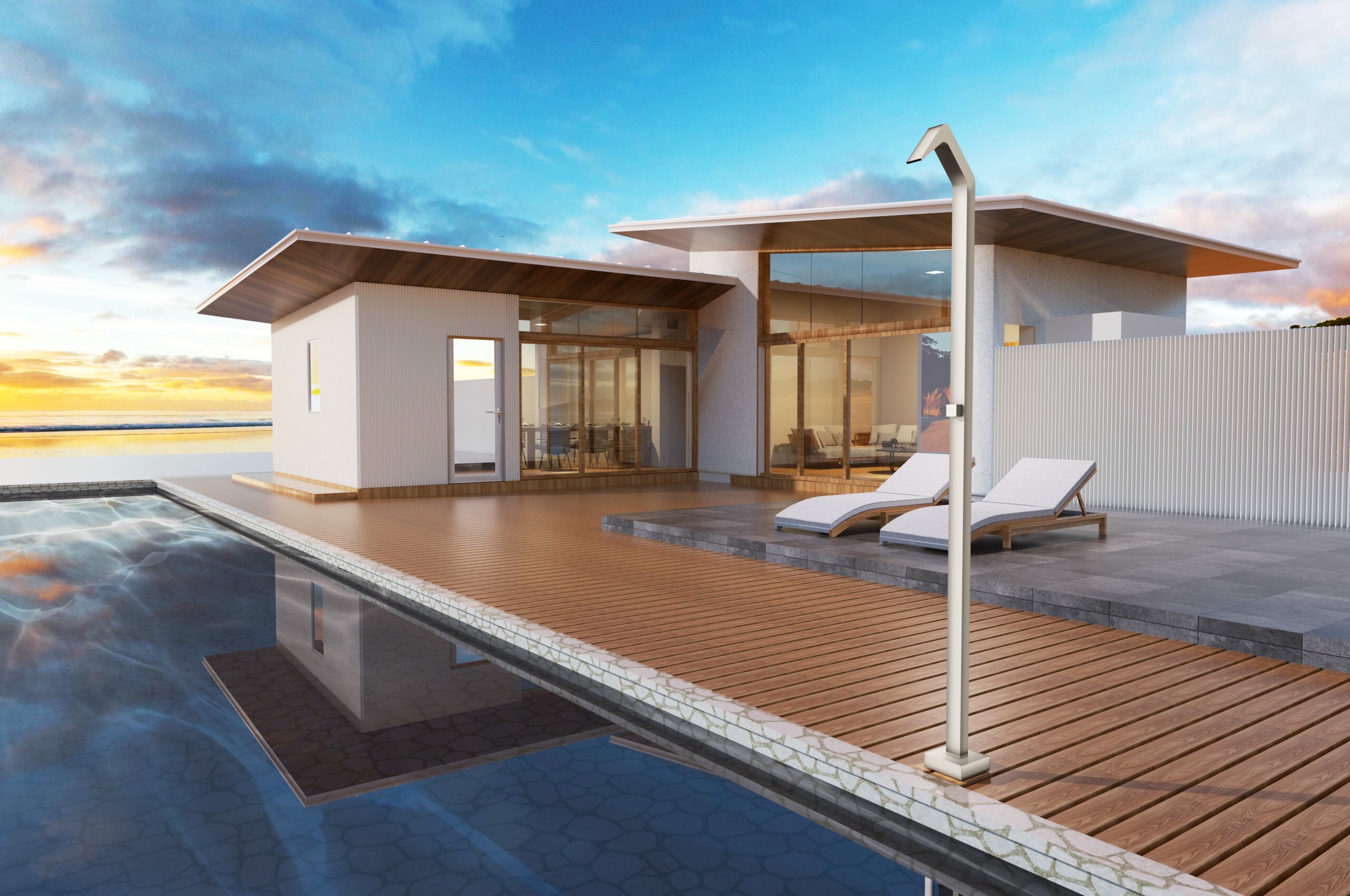 Душевая колонна напольная каскадный душ с краном без смешивания poolimex niagara gpn013/amk moka