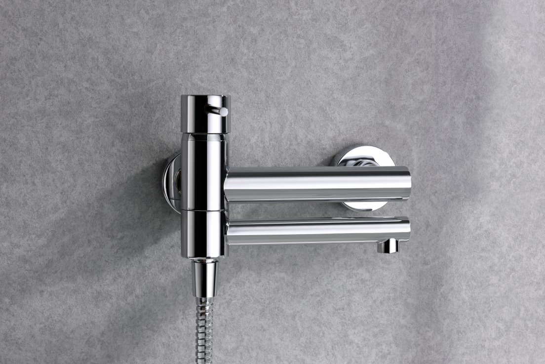 Смеситель для ванны настенный с душевым набором imex milos bdys045-4 chrome