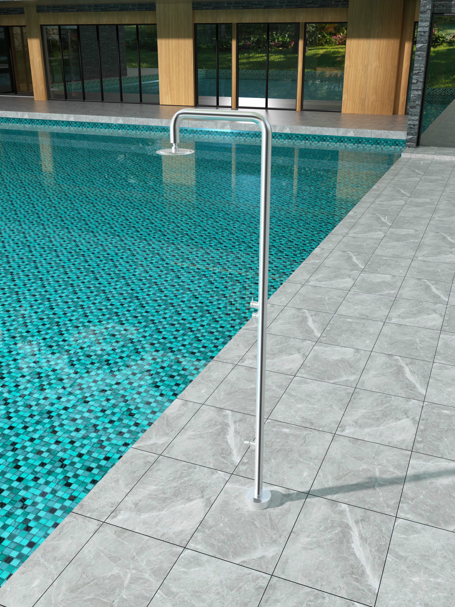 Душевая колонна напольная с переключателем на излив для ног без смешивания воды poolimex michigan gpm007/ac stainless steel