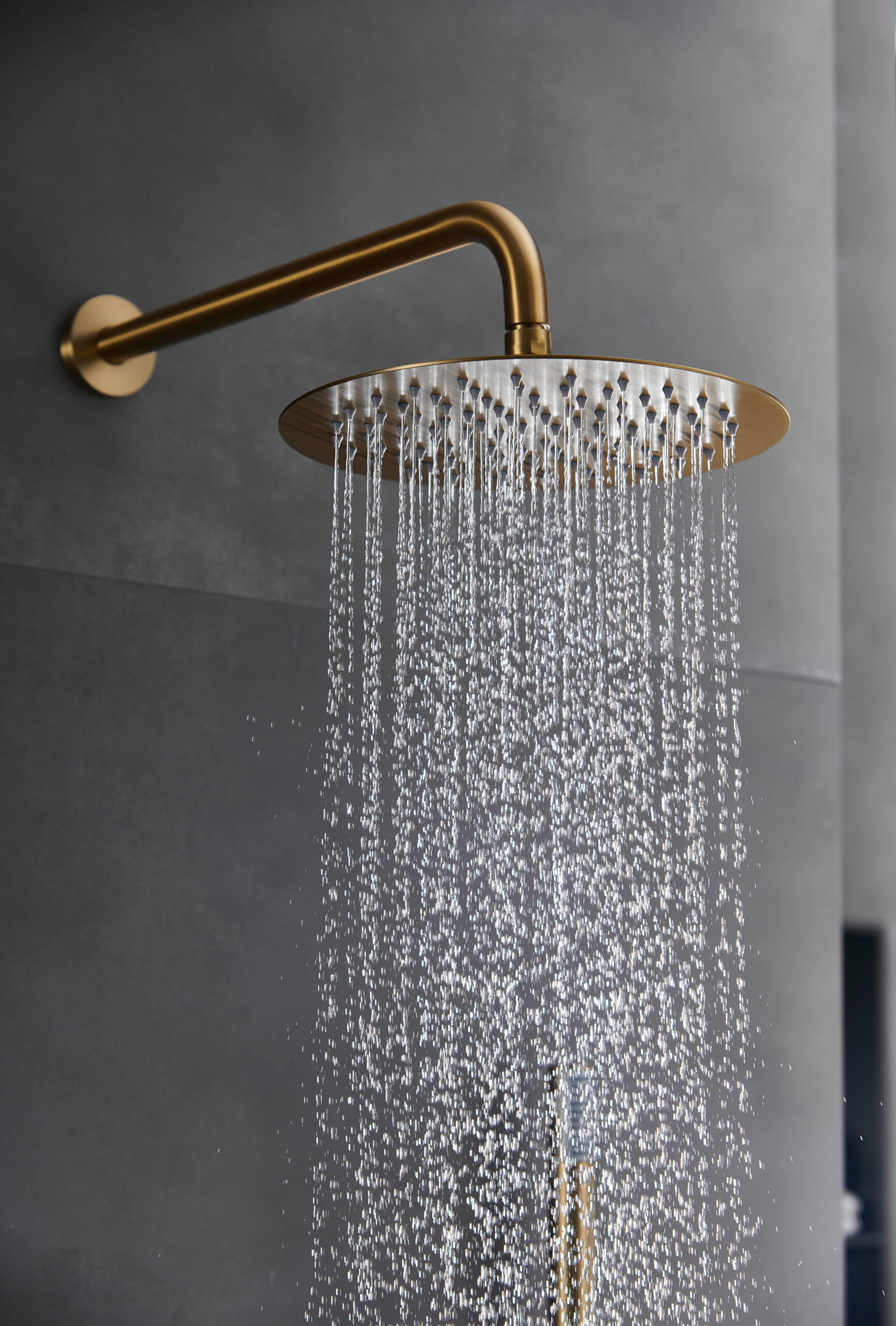 Смеситель для душа скрытого монтажа готовый комплект верхний душ ø25cм imex monza gpm039/oc brushed gold pvd