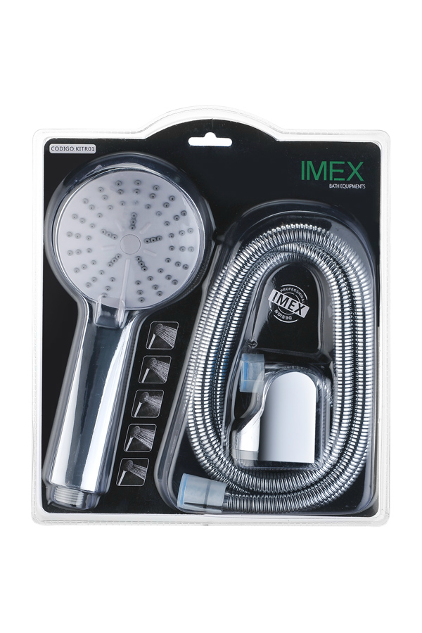 Душевой набор лейка 5 режимов/шланг/держатель imex kitr01 chrome