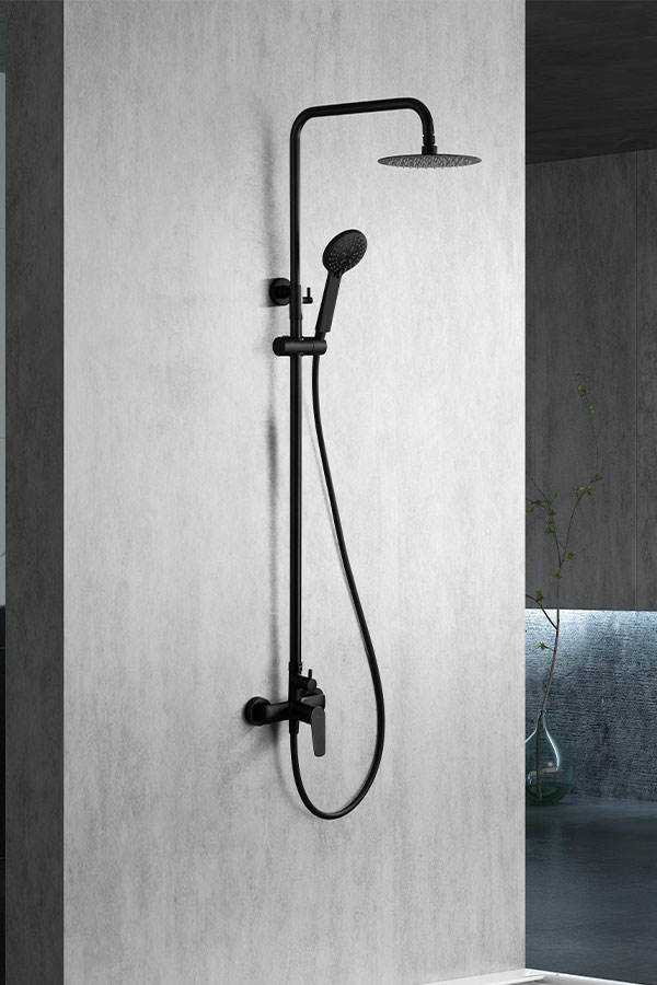 Душевая система настенная с верхним душем и лейкой imex belgica bdz044/ng matt black