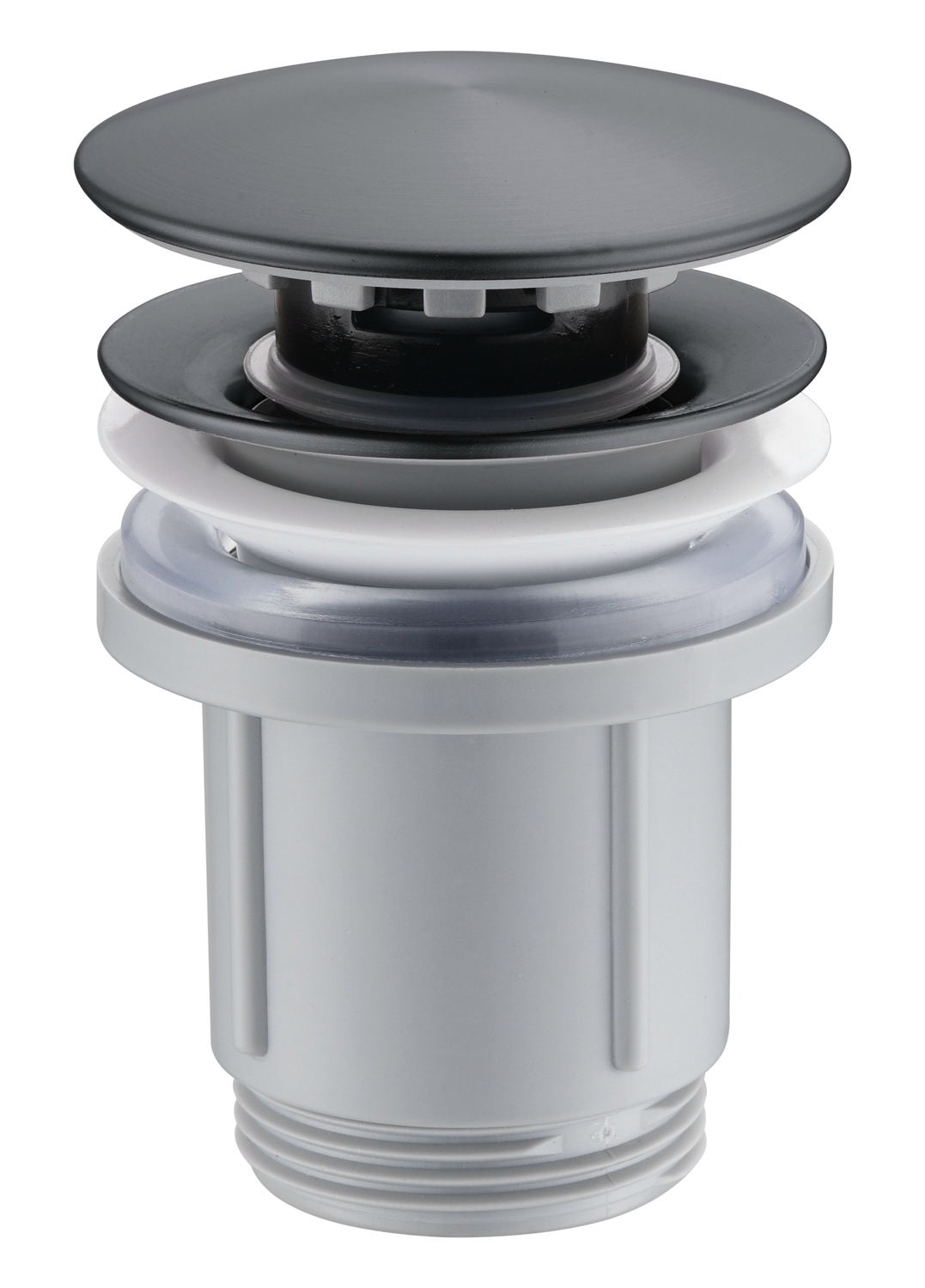 Донный клапан клик-клак ø1¼" для раковин с переливом или без pvc imex vcc022 black gun metal pvd