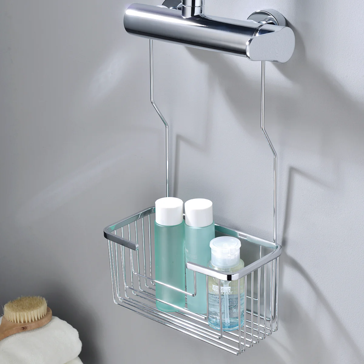 Корзина настенная 25см из нерж.стали с креплением за выходы смесителя из стены medimex adg003/ac stainless steel