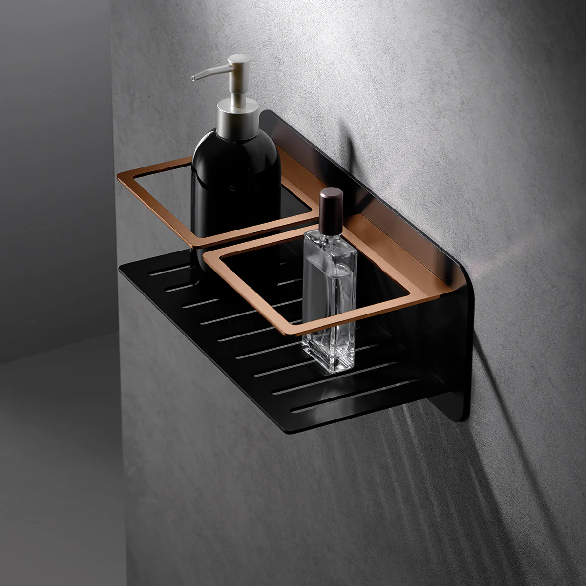 Полочка настенная 33см из нерж. стали imex iman adi011/nor matt black