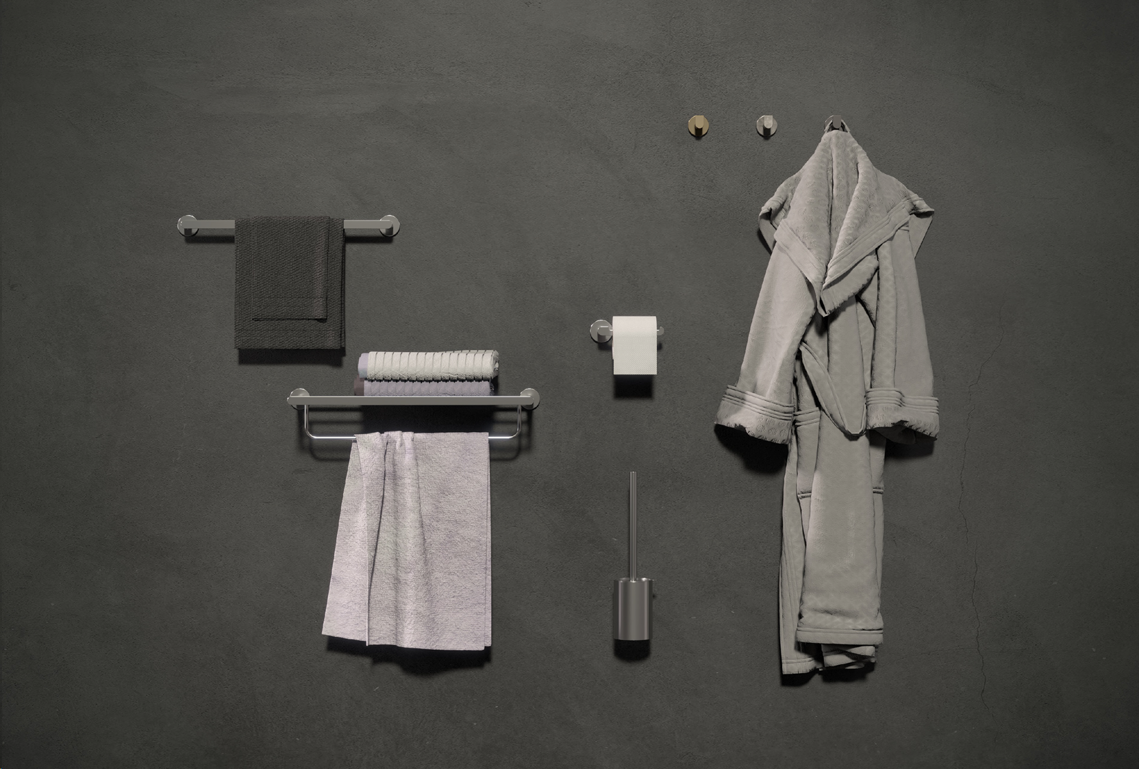 Ершик для унитаза настенный medimex practic cap003-06/ac stainless steel