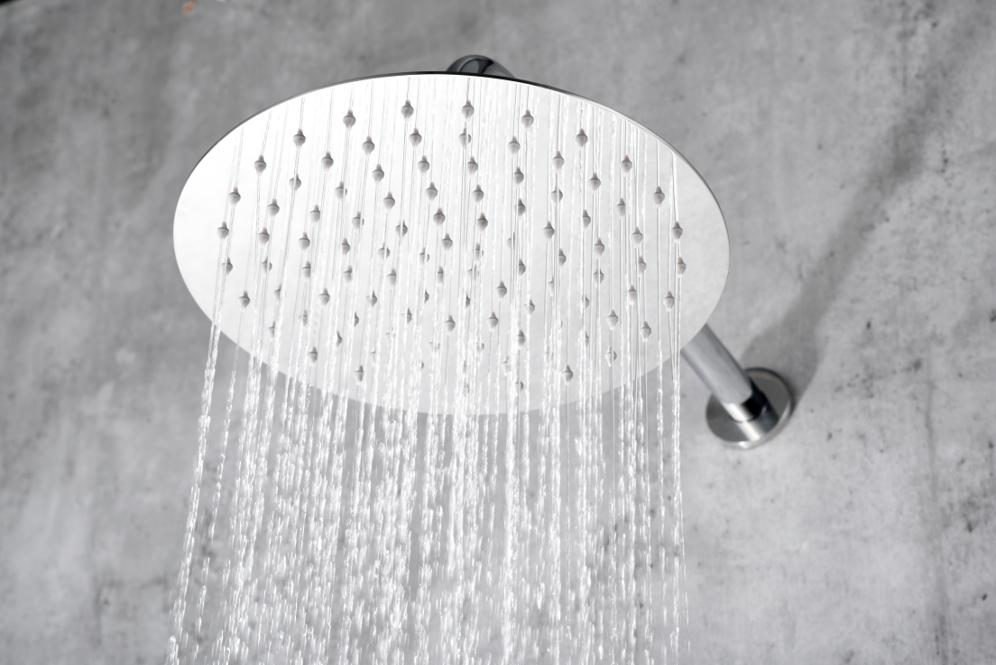 Смеситель для душа термостатический скрытого монтажа готовый комплект верхний душ ø25cm imex assen gta052 chrome