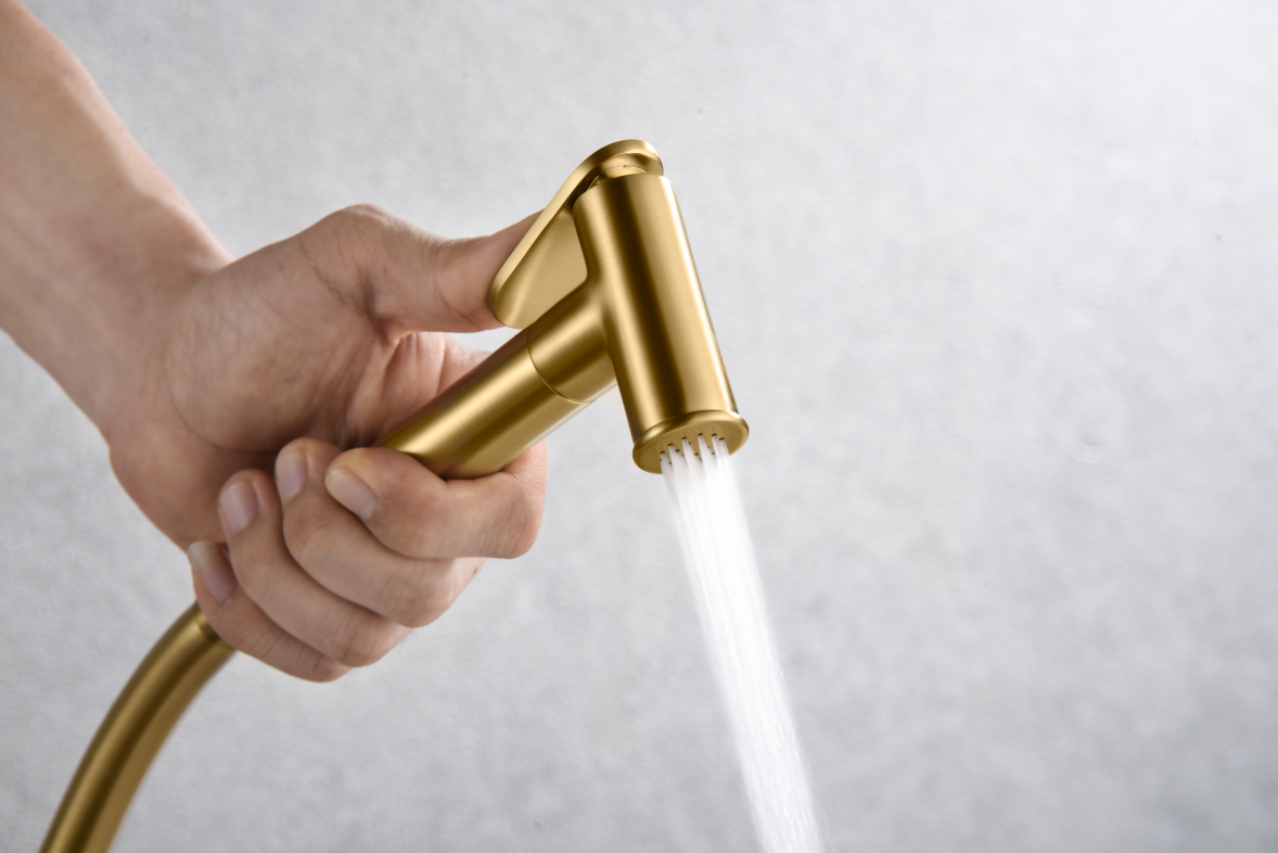 Гигиенический душ со смесителем и скрытой частью imex genova rdg053/oc brushed gold pvd