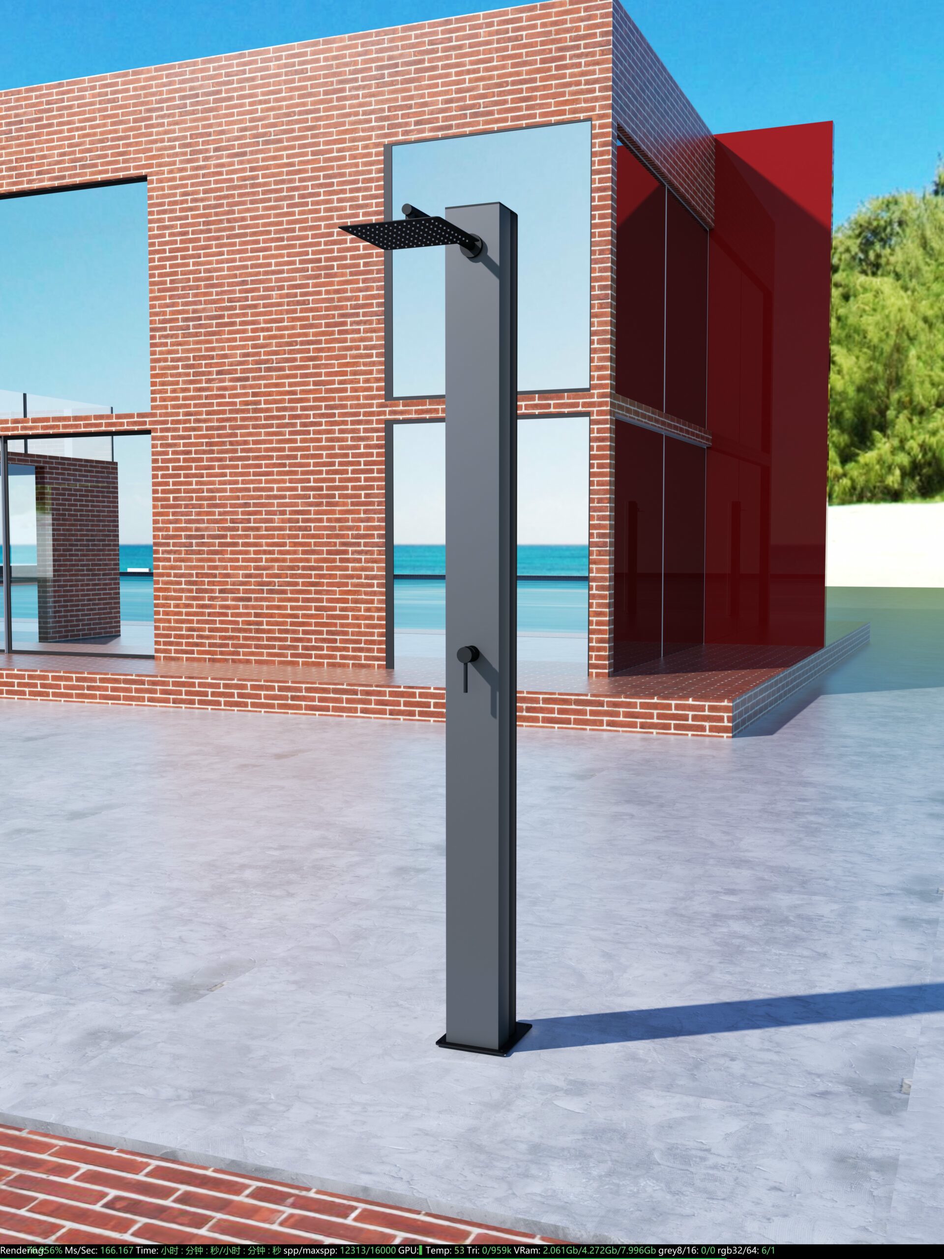 Душевая колонна напольная со смесителем poolimex phoenix gpp015/agcb gris cobalto