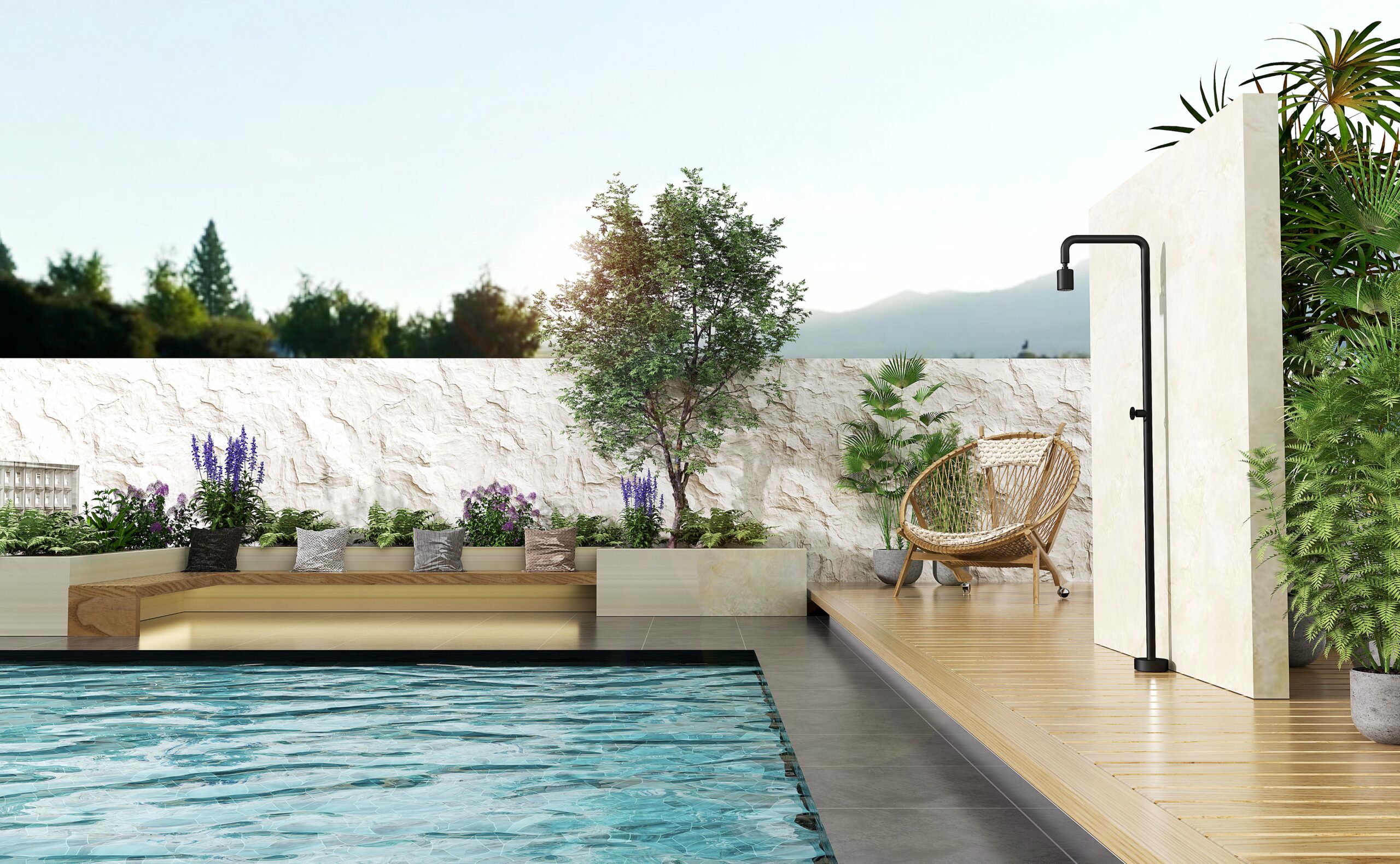 Душевая колонна напольная с краном без смешивания poolimex pool gpp001/ang matt black