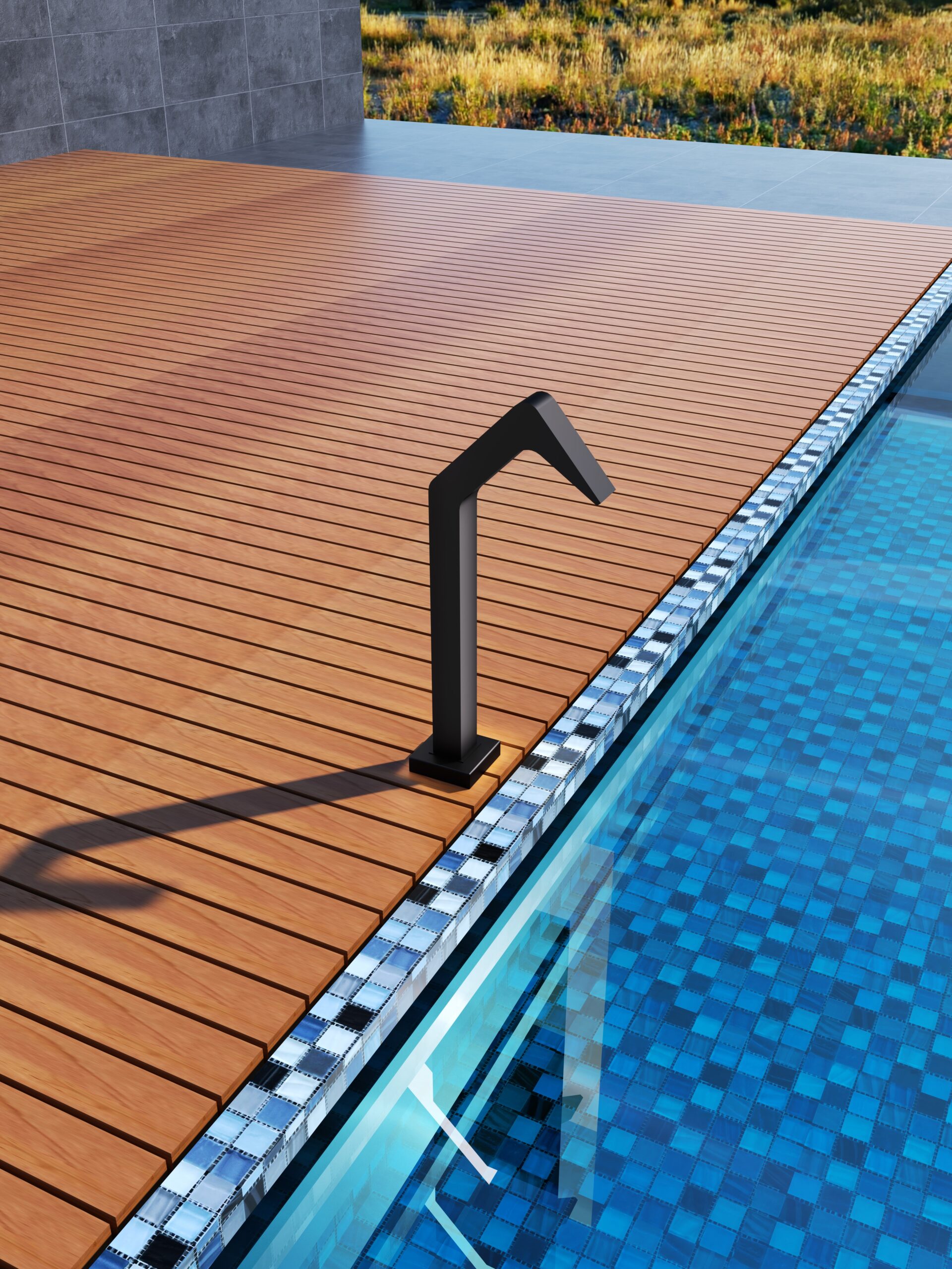 Садовая душевая колонна NIAGARA для бассейна, нержавеющая сталь S316, матово-черный цвет - CPN001/ANG