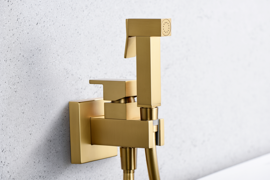 Гигиенический душ со смесителем и скрытой частью imex irlanda rdm003/oc brushed gold pvd